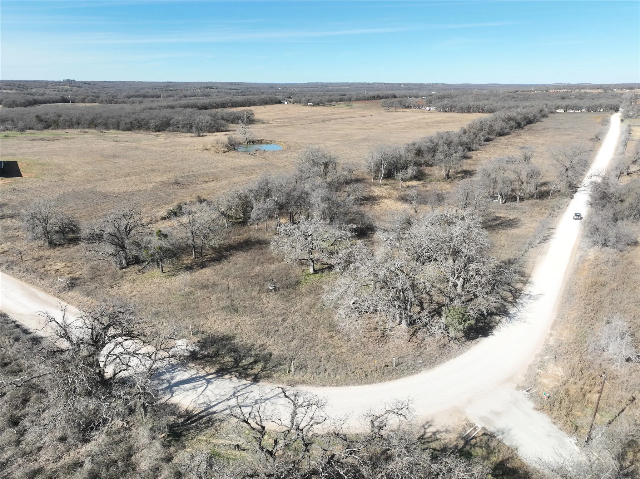 Aerial overview of property's location with rural landscape