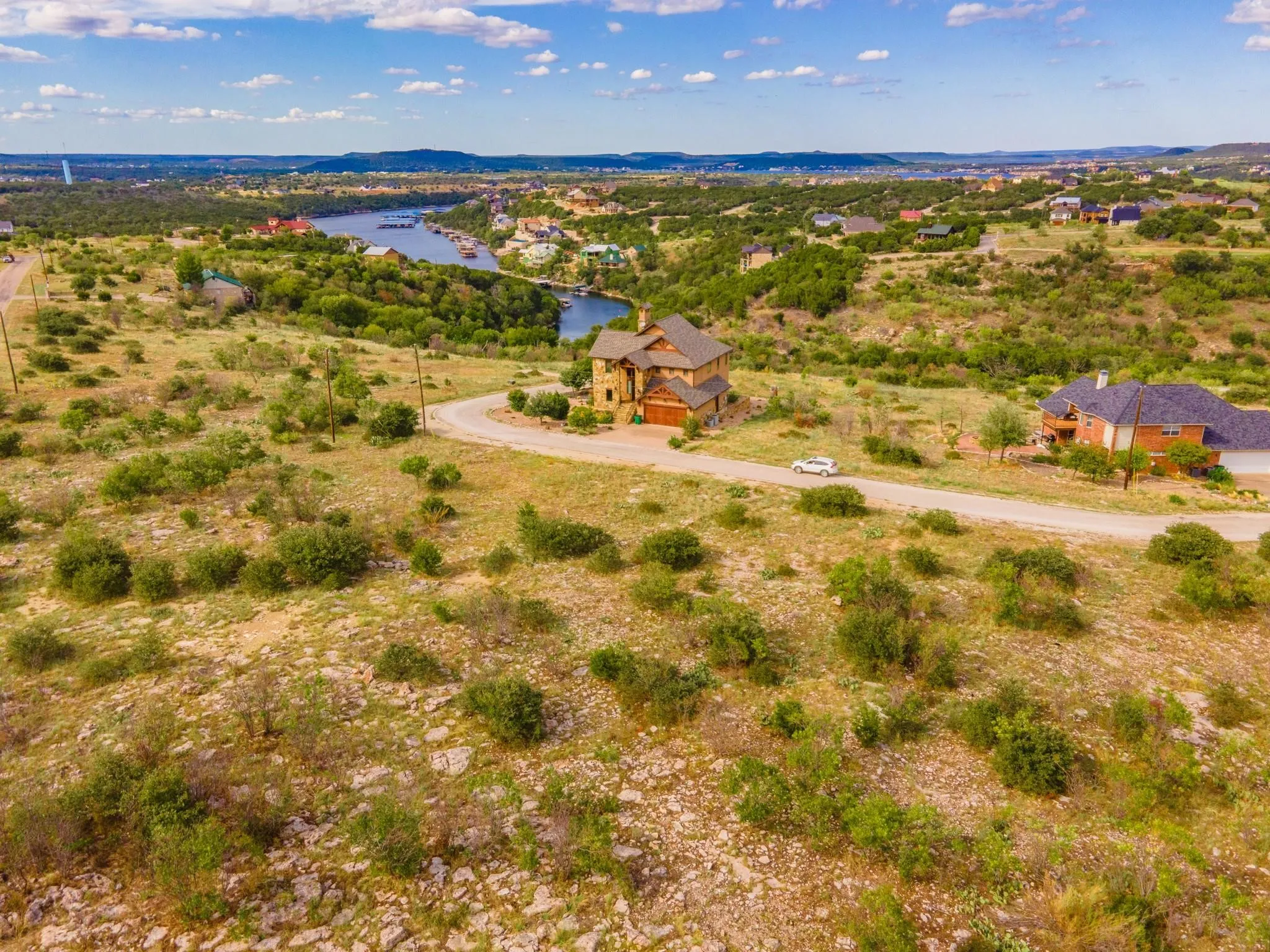 Bird's eye view of a large body of water