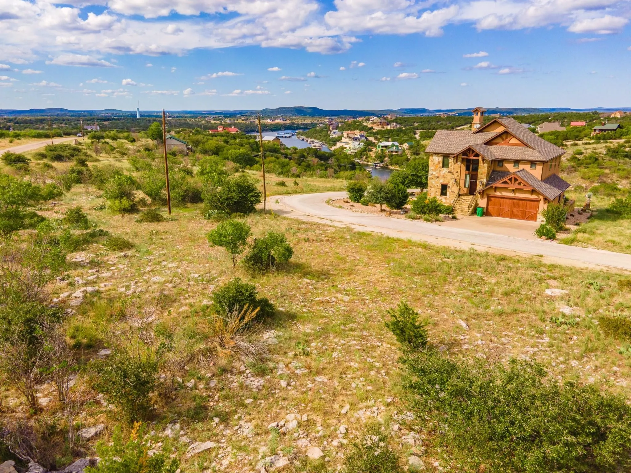 View from above of property featuring a nearby body of water