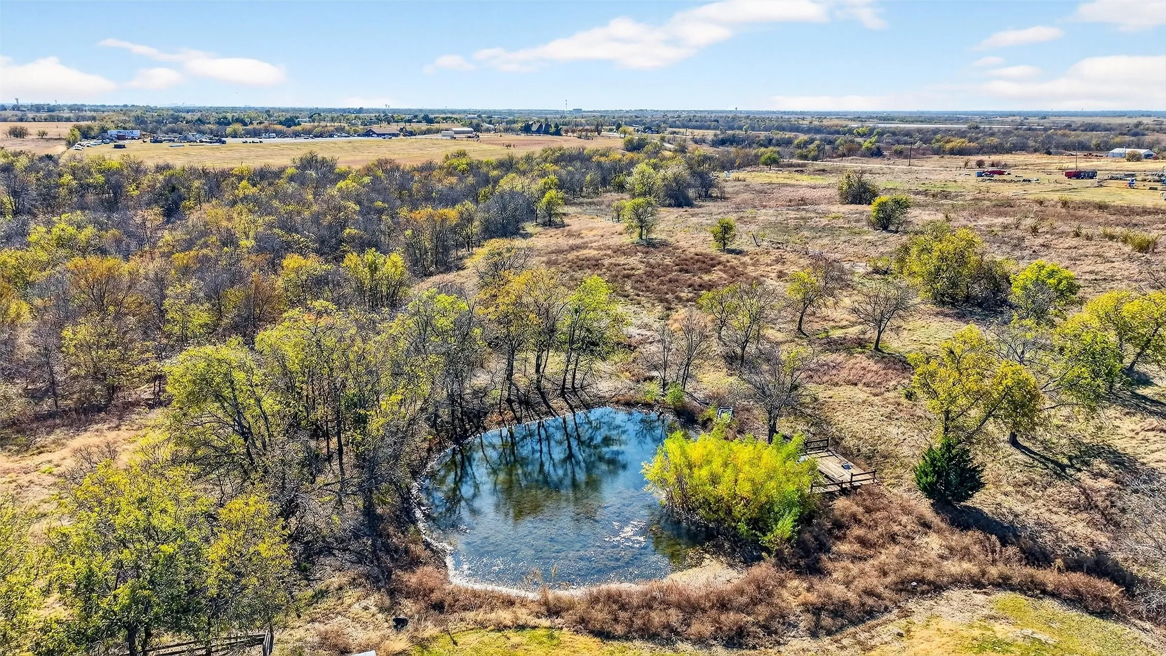 Aerial view of a large body of water
