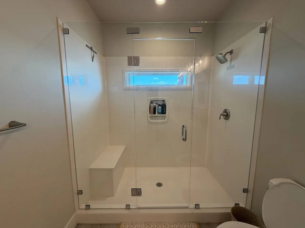Full bath with a shower stall