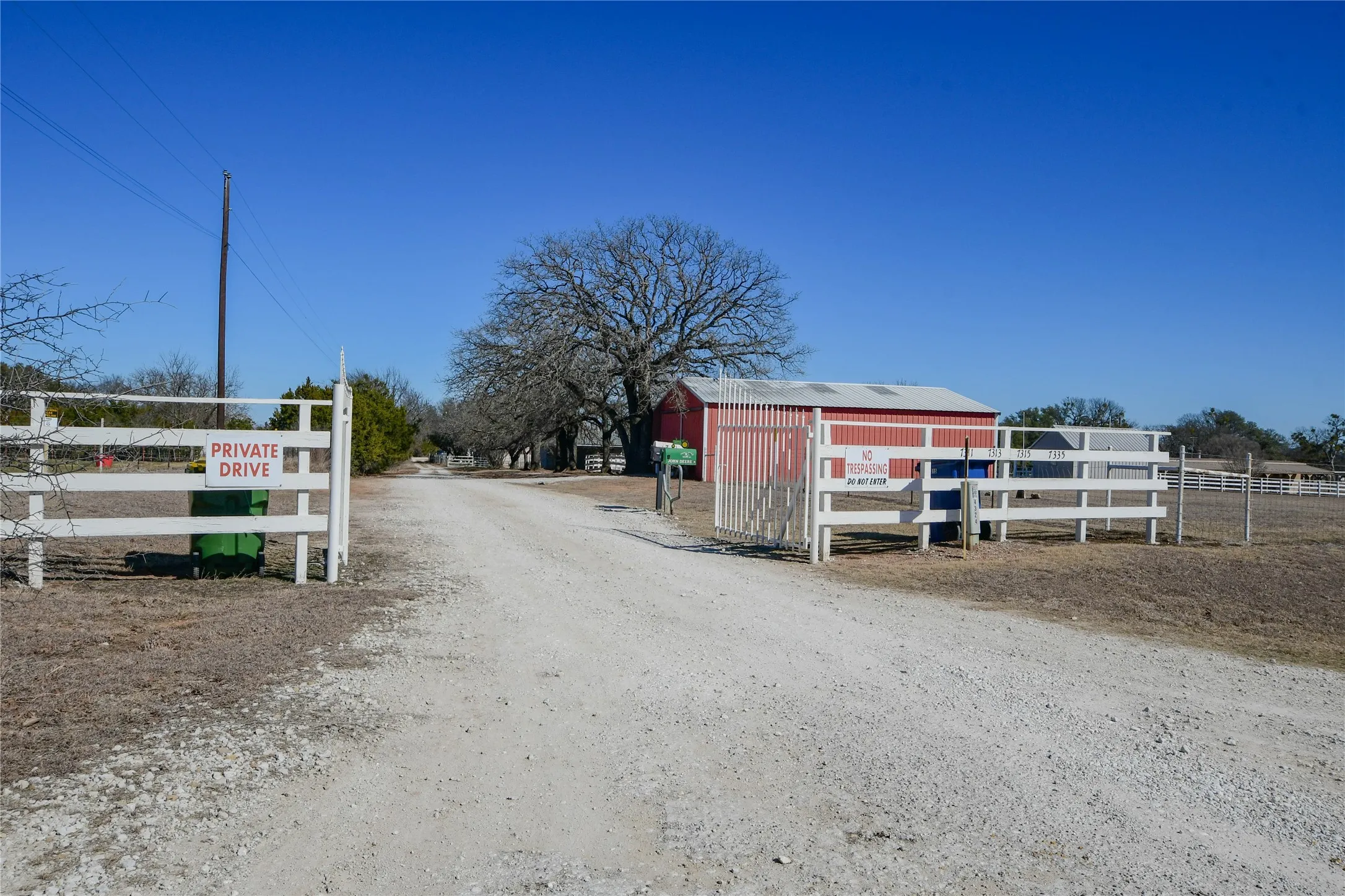 Entrance from Hayworth Highway. Property is located at end of gravel road.