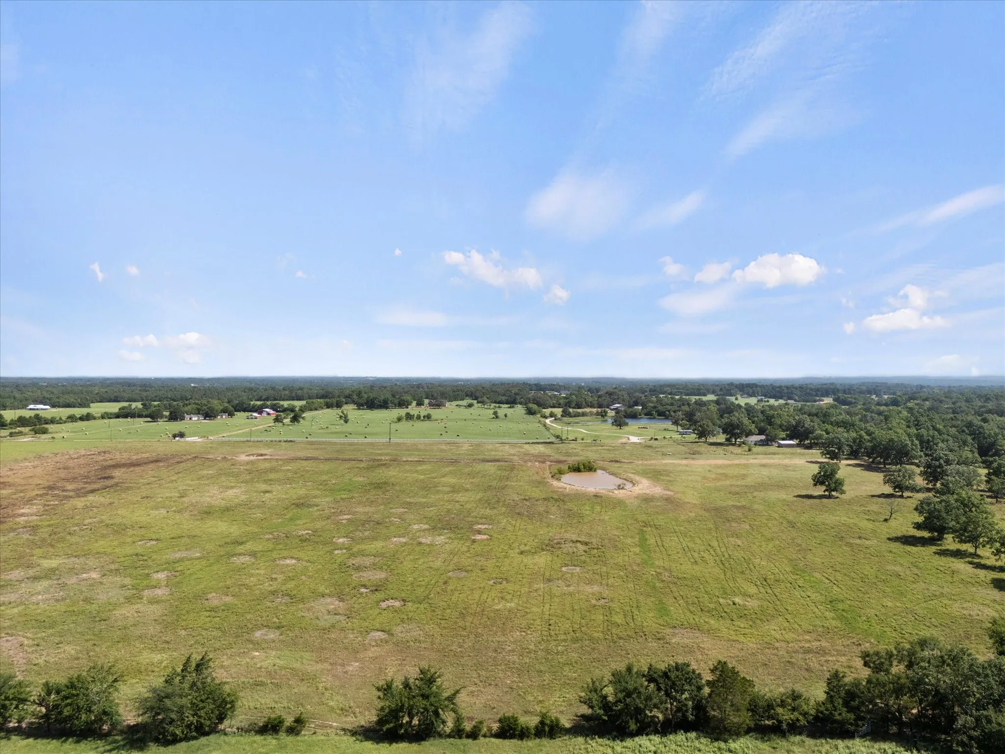 Aerial view of sparsely populated area