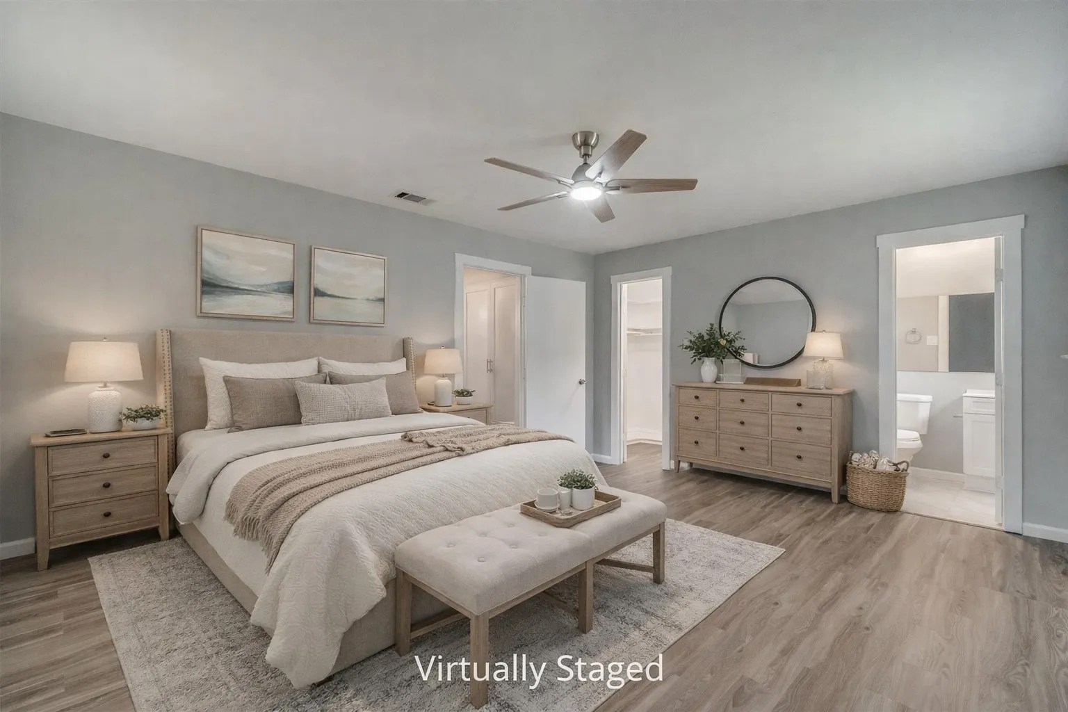 Primary bedroom with walk in closet and ensuite bathroom!