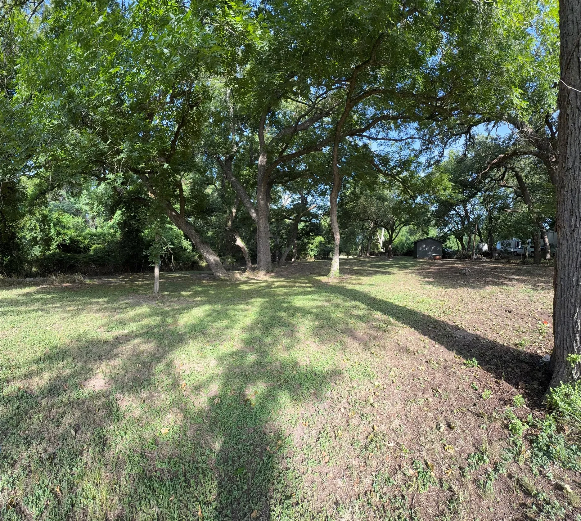 Expansive lot featuring mature trees providing ample shade