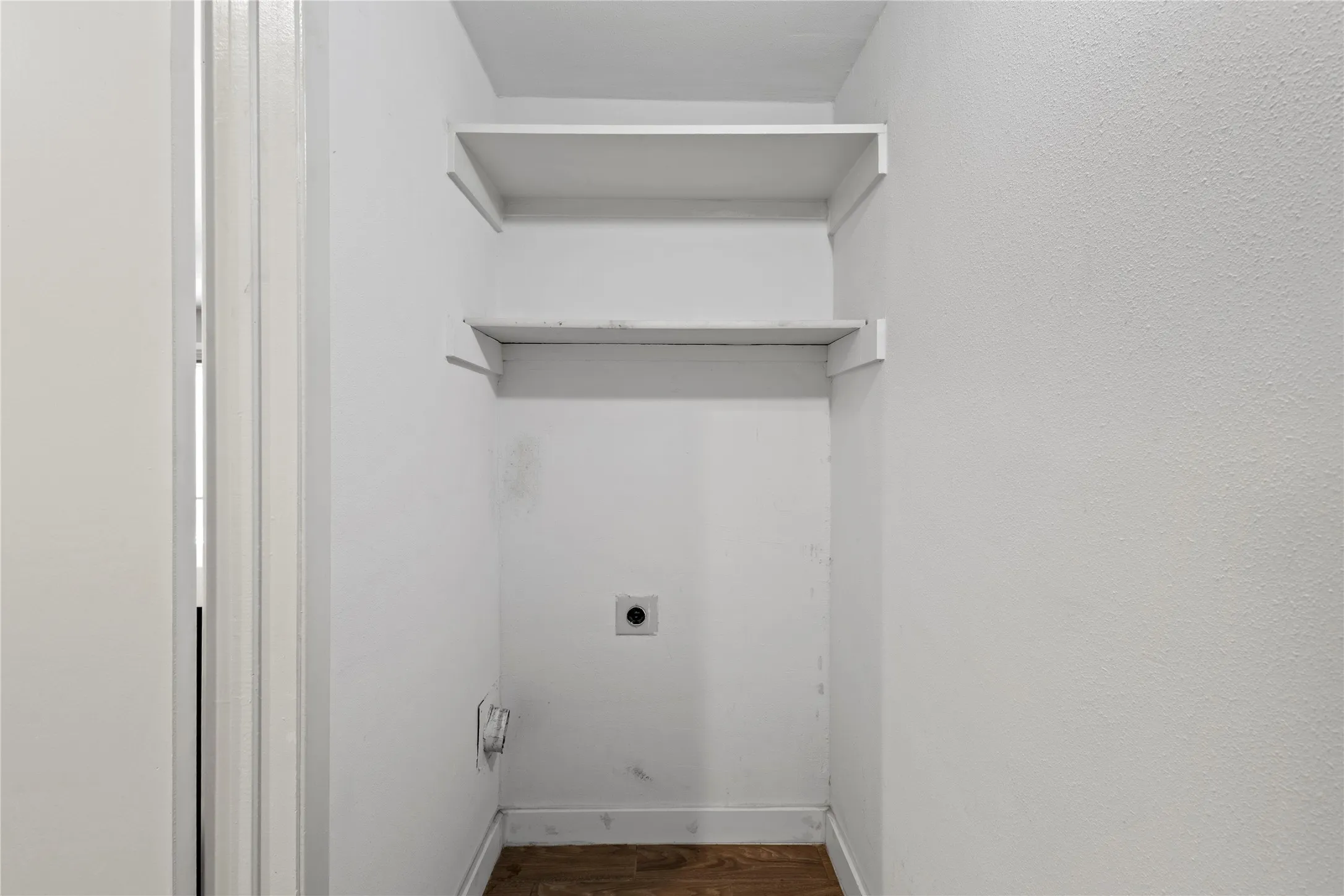 Laundry room with electric dryer hookup