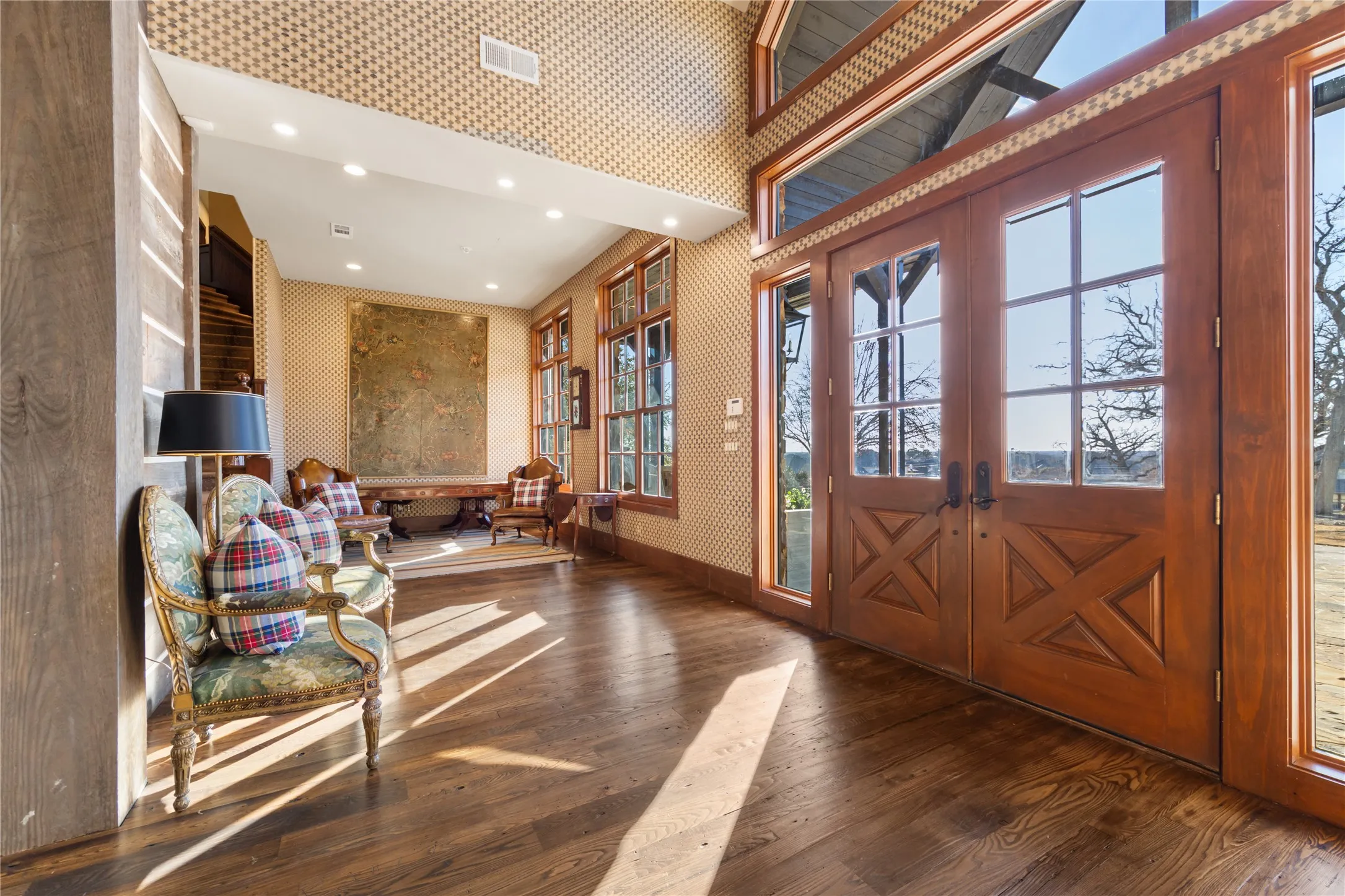 Entry Hall with Soaring Ceiling and Reception Area