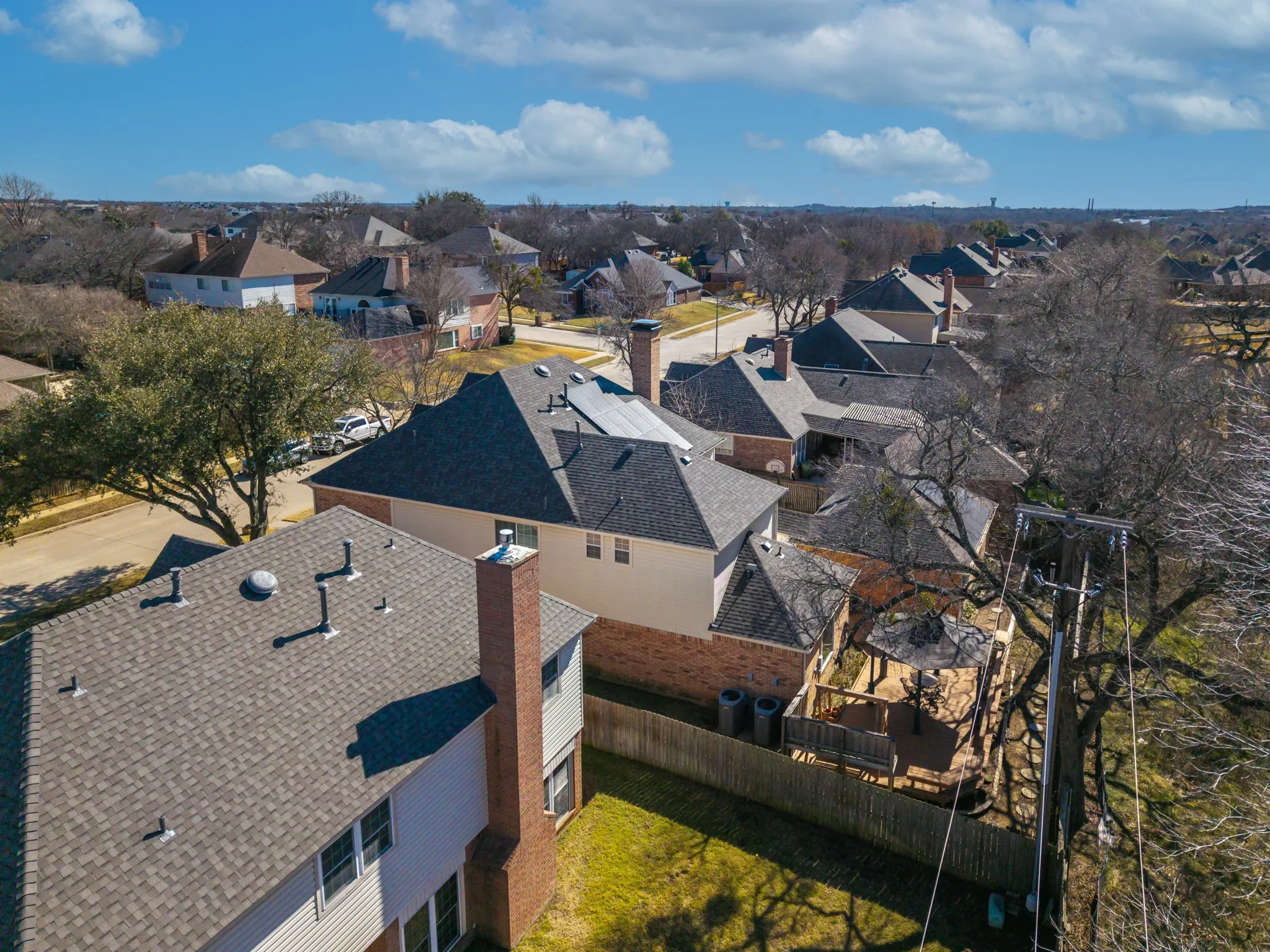 Aerial view of residential area
