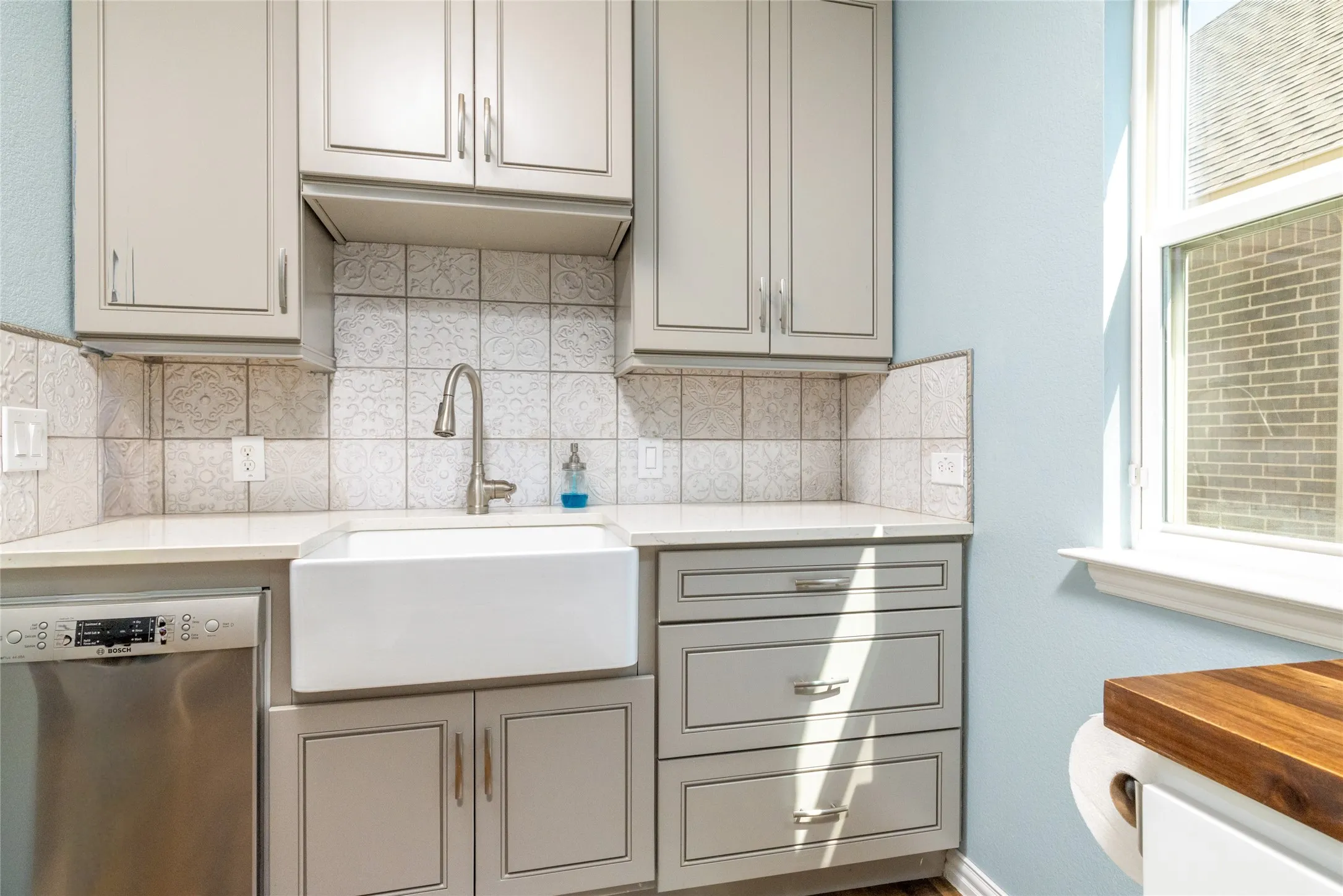 Downstairs Multi-Gen Kitchenette w Farm Sink, Cabinets & Dishwasher...