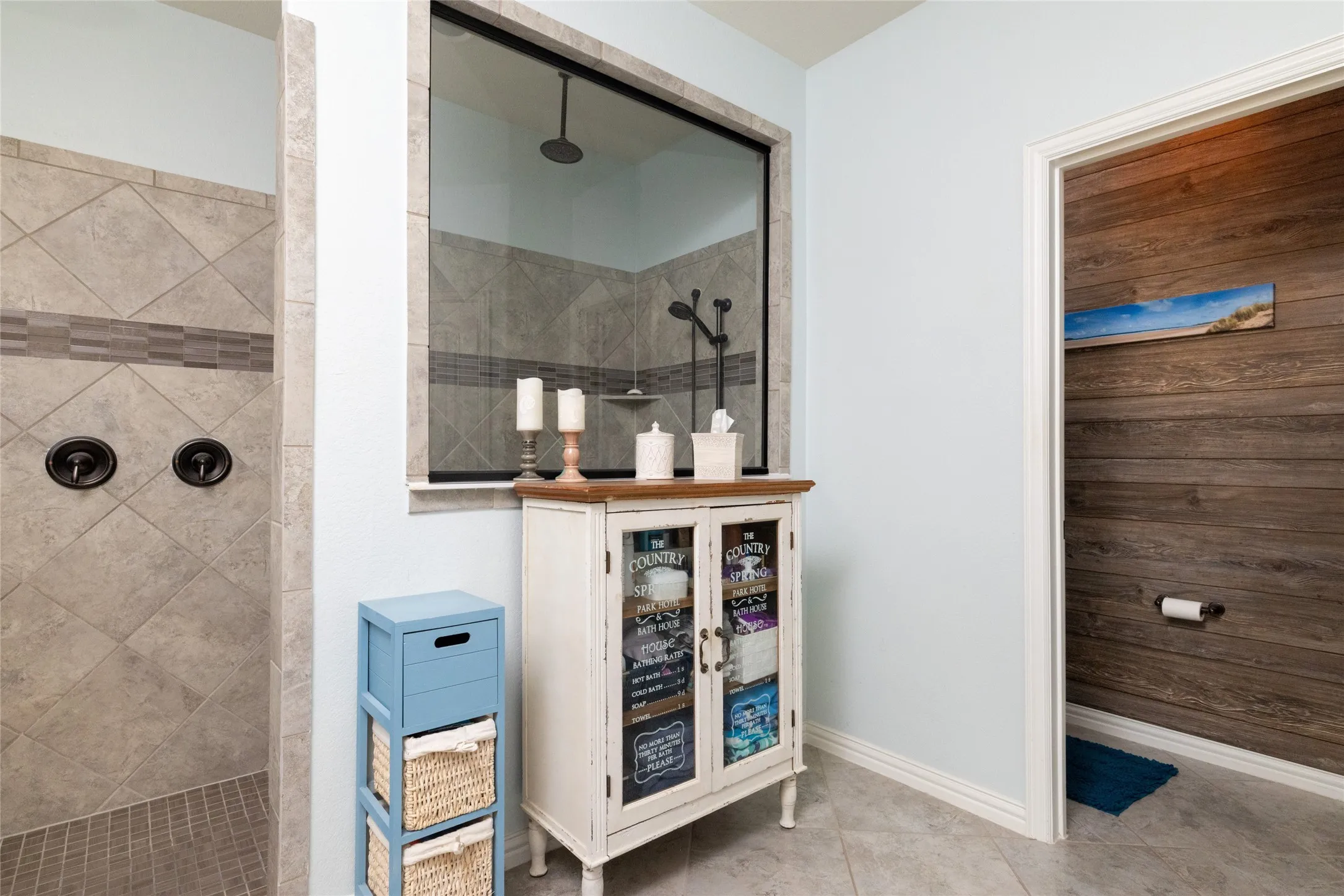 Large Walk-in Shower w Rainhead & Spa-Like Touches...
