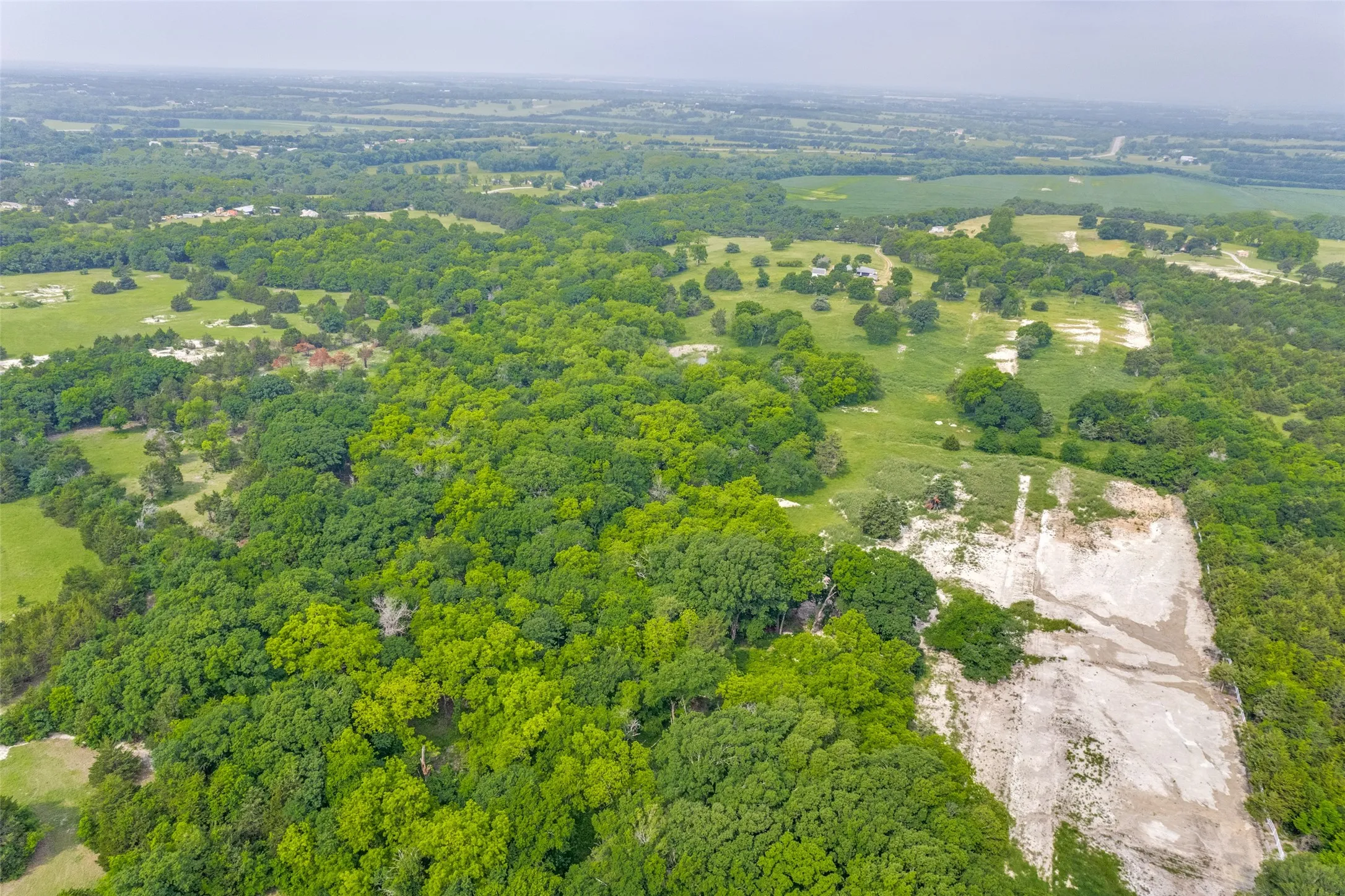 Drone / aerial view of a heavily wooded area