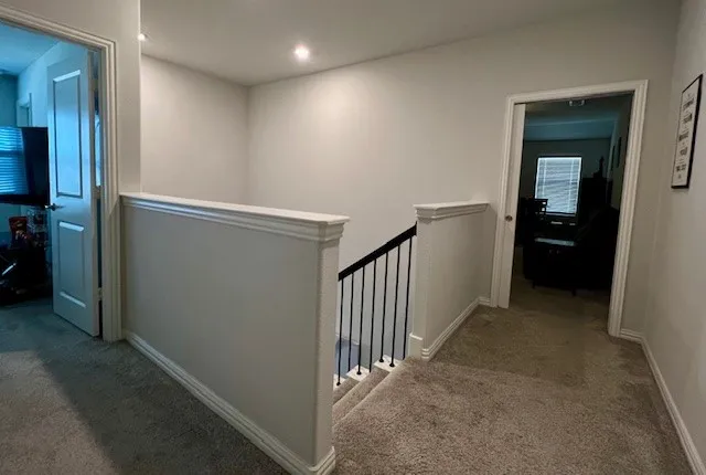 Enclosed wall space and pocket door for second living, game room or work out room. Could be used as a media also with added black out curtains.