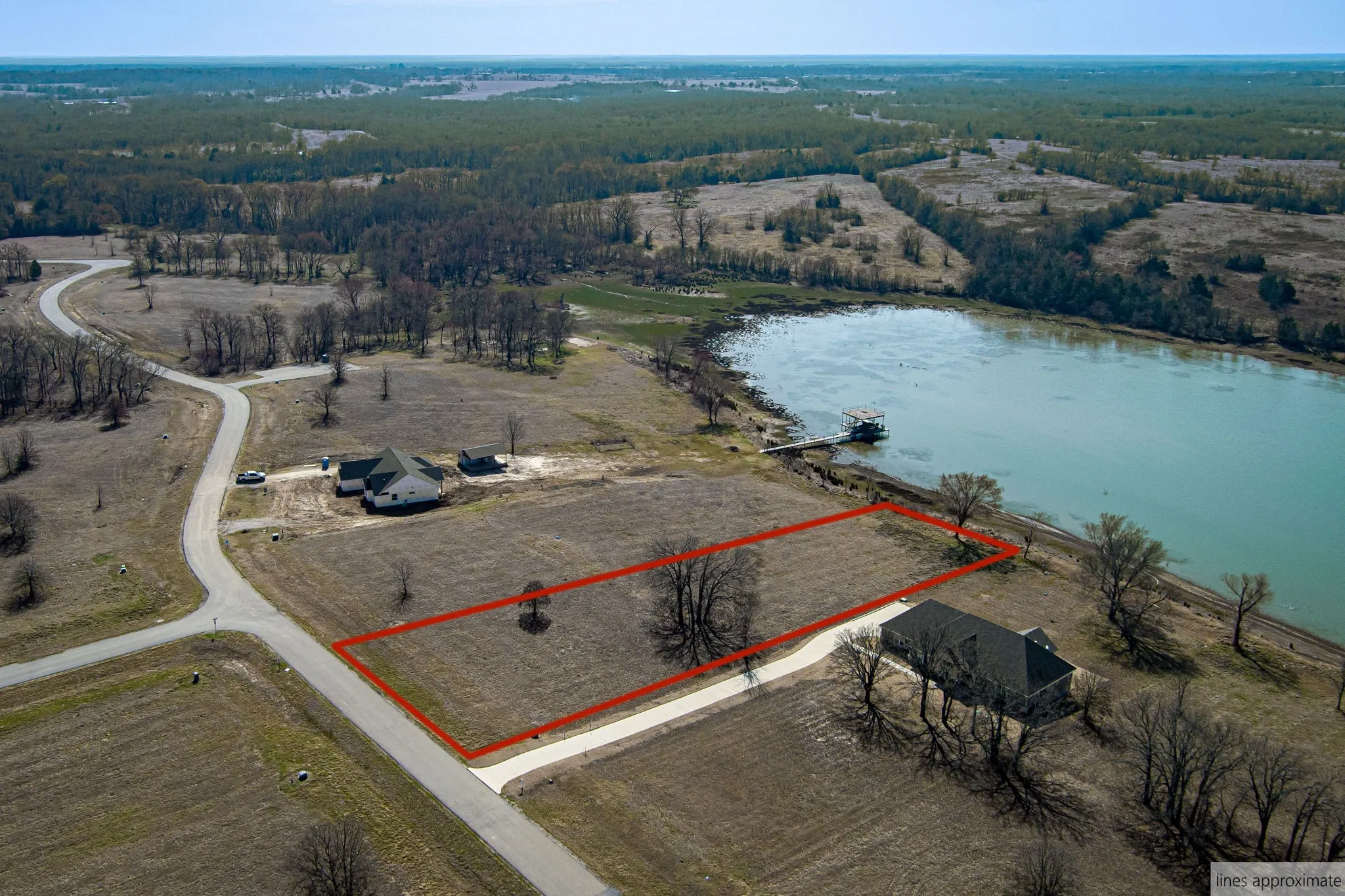 View of property location with property parcel outlined.