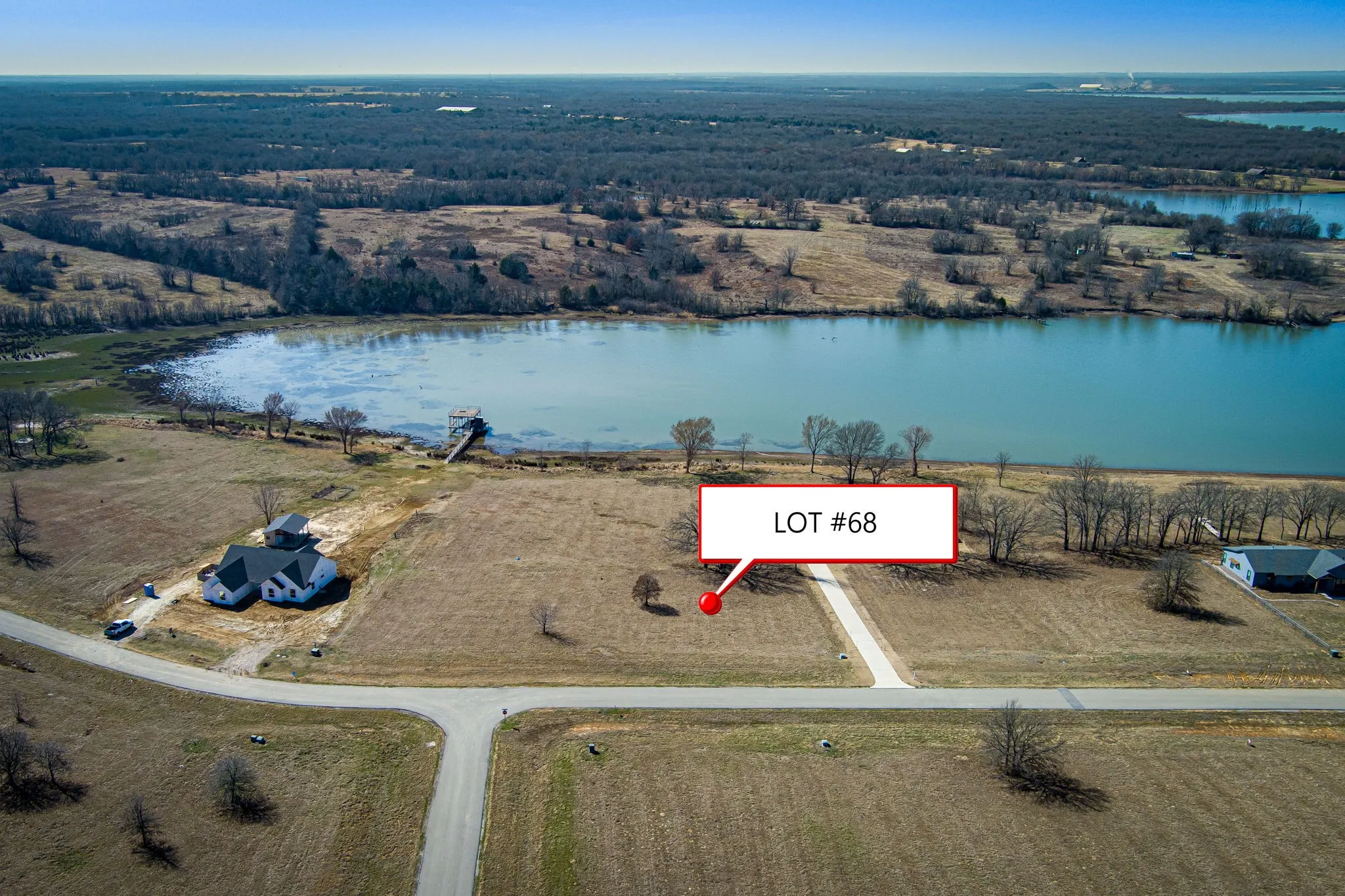 Aerial view of property showing dockable.