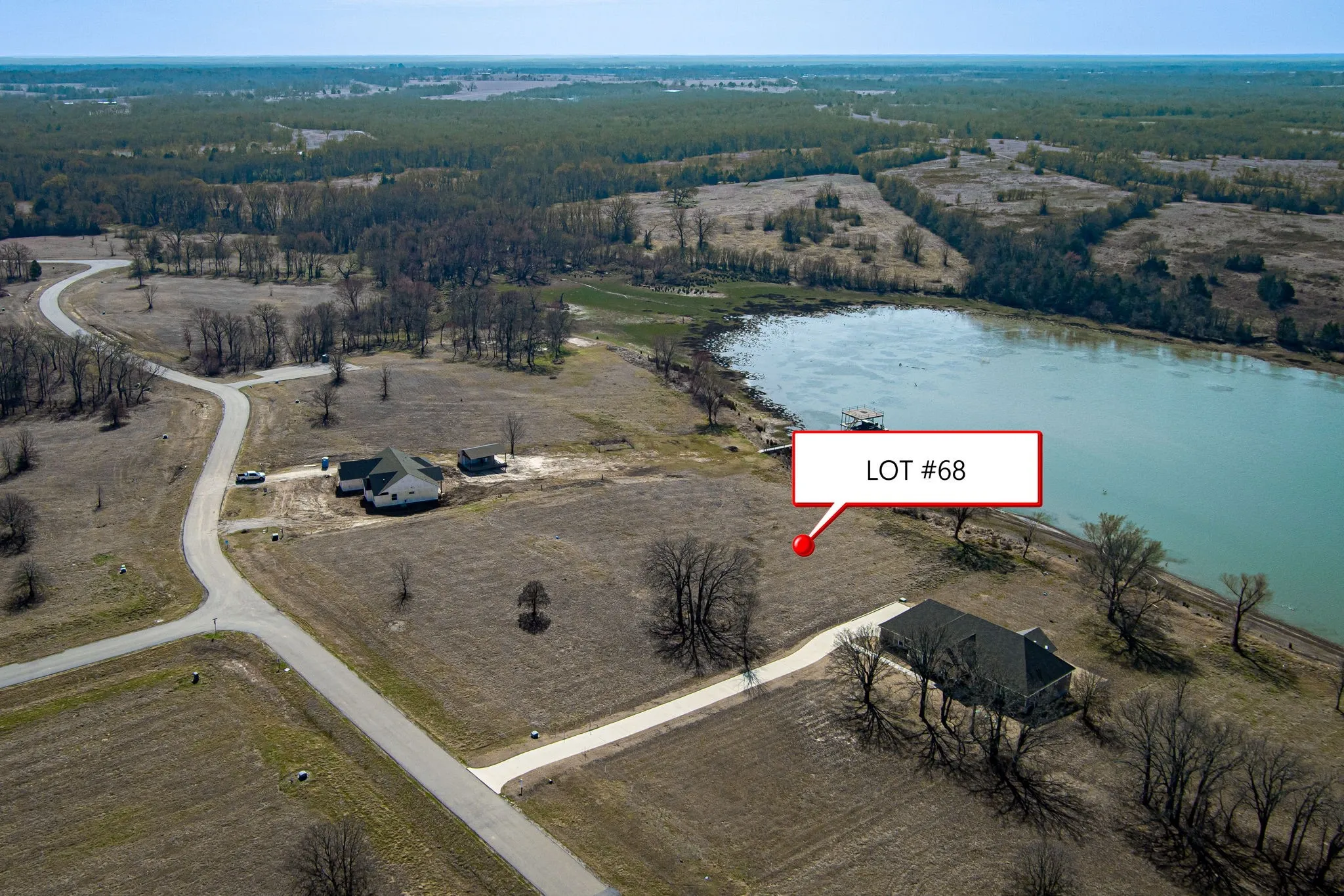 Aerial view of property and surrounding area.