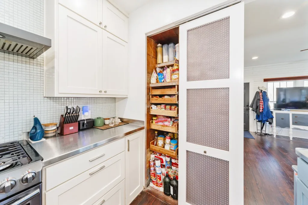 Pantry with sliding door