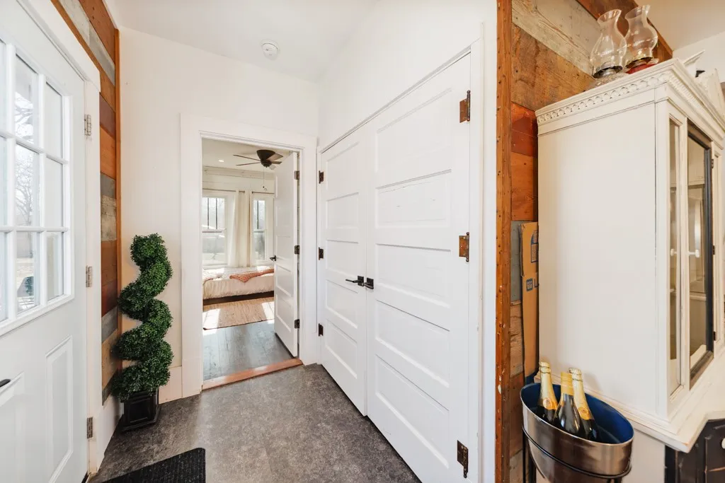 Double doors to Laundry space