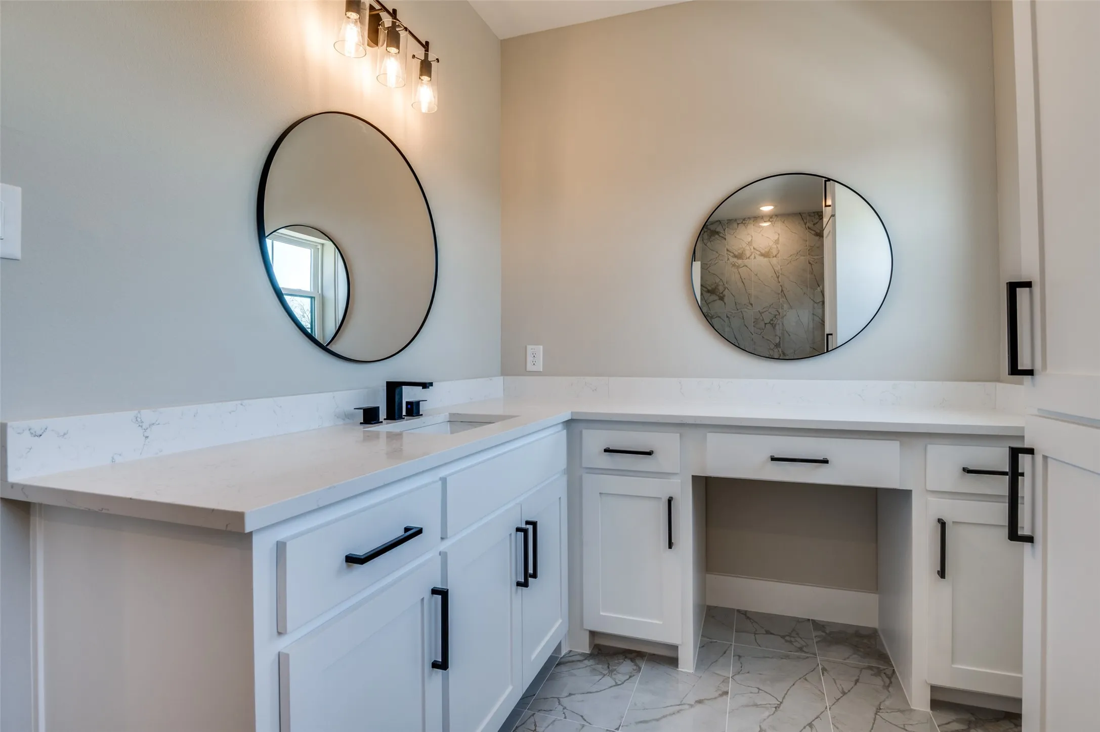 Separate vanity areas
