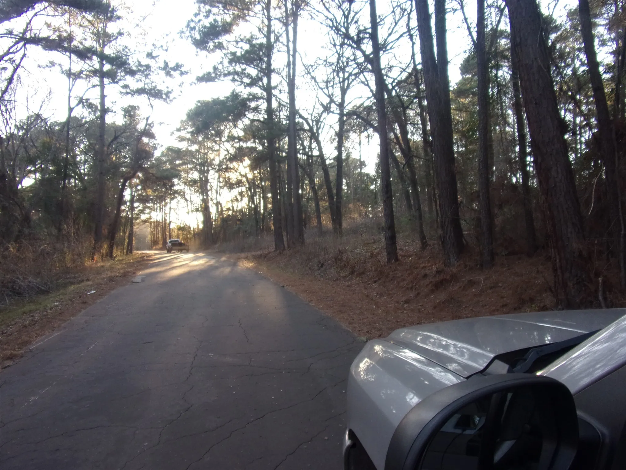road as it passes the lots headed toward the lake just around the corner