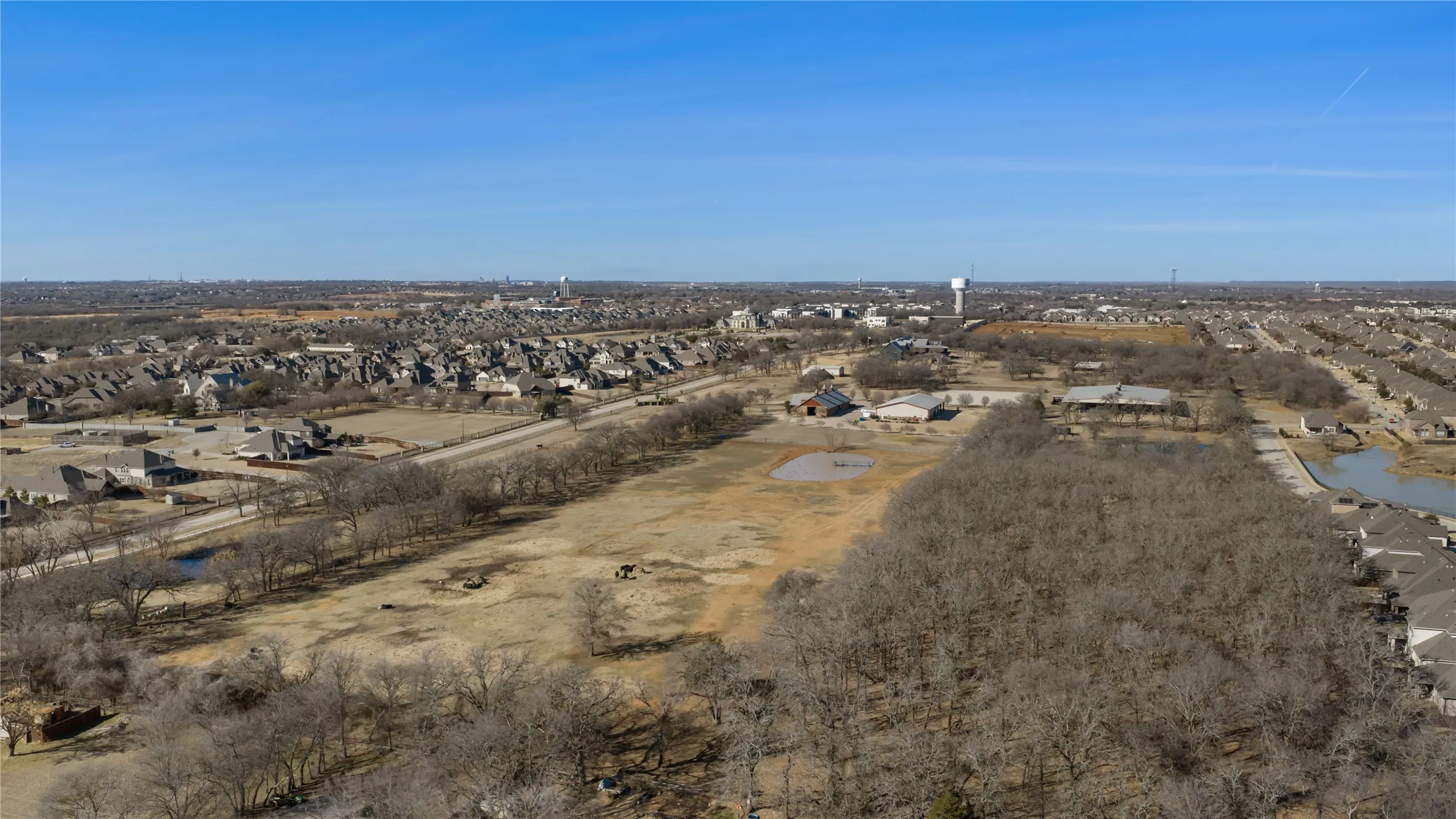 Property Shows development on both east and west side of the property.