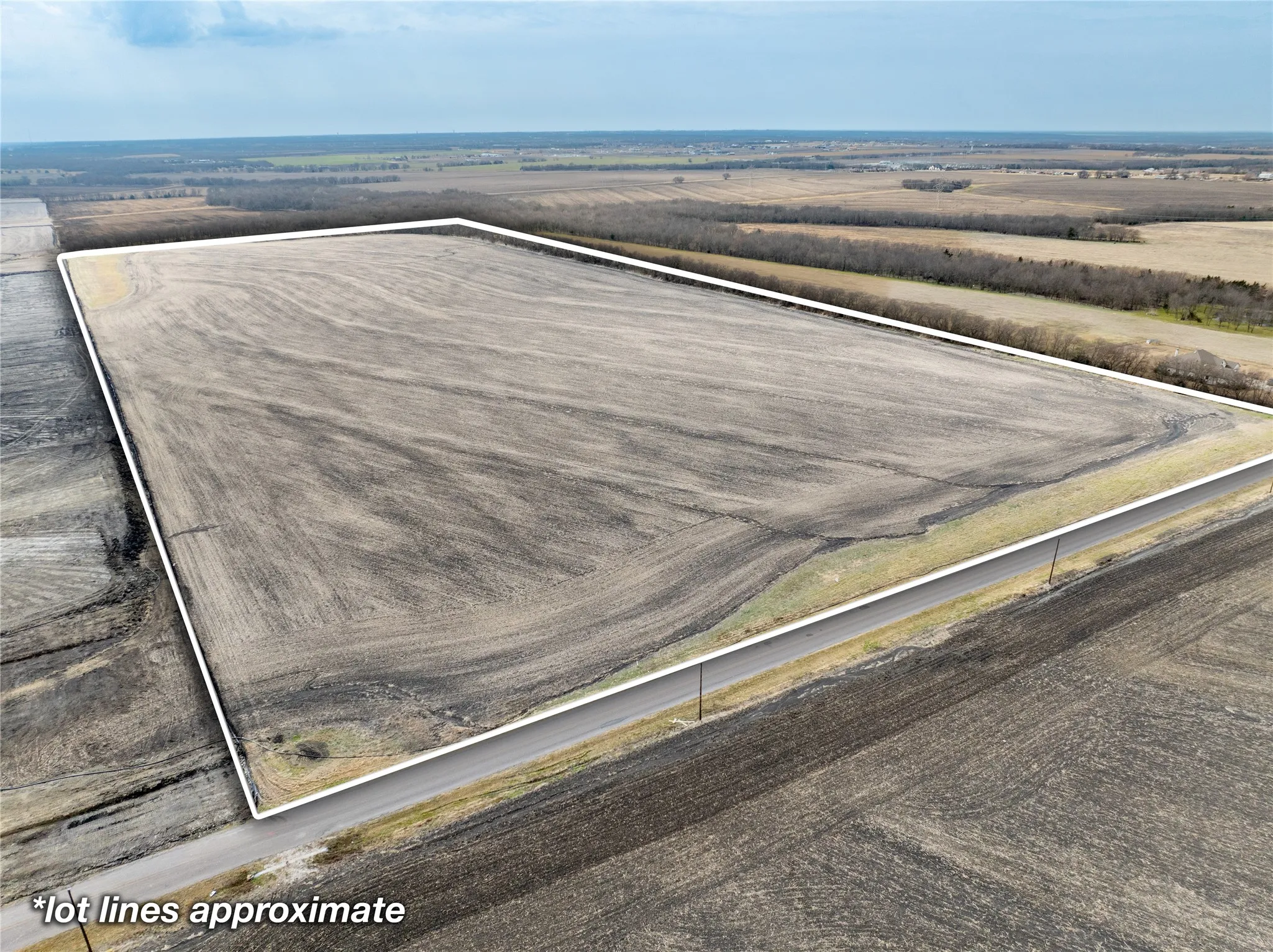 Aerial View North looking South. Future Home Development to the east of tract