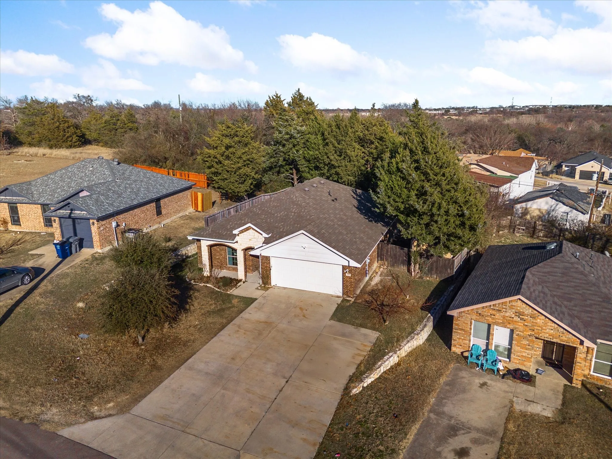Aerial view of residential area