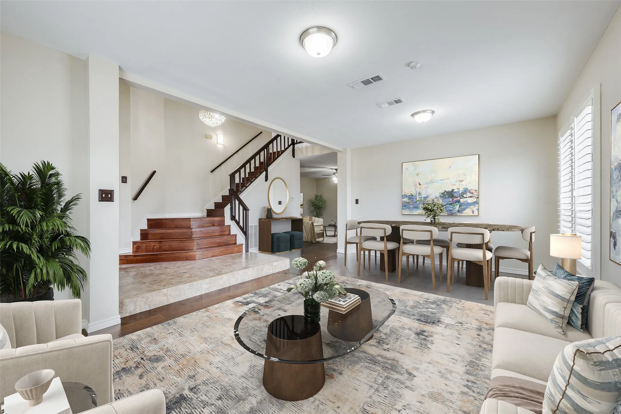 Spacious living - dining area