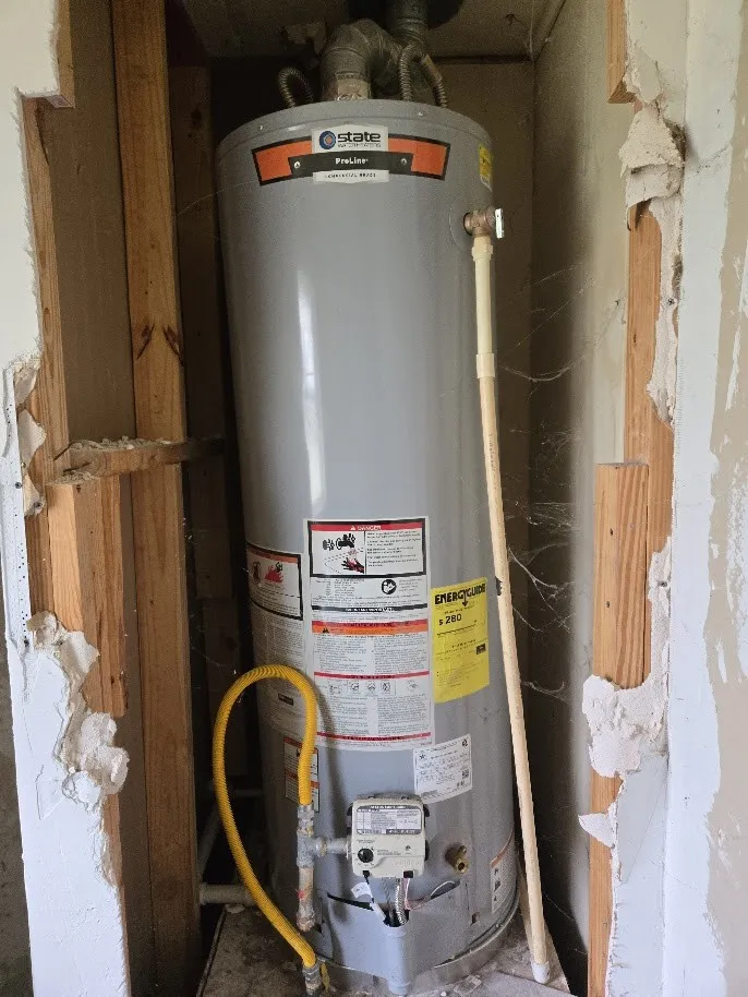 Utilities featuring gas water heater