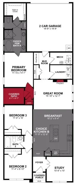 Beazer Homes Treeline Meridian Floorplan.