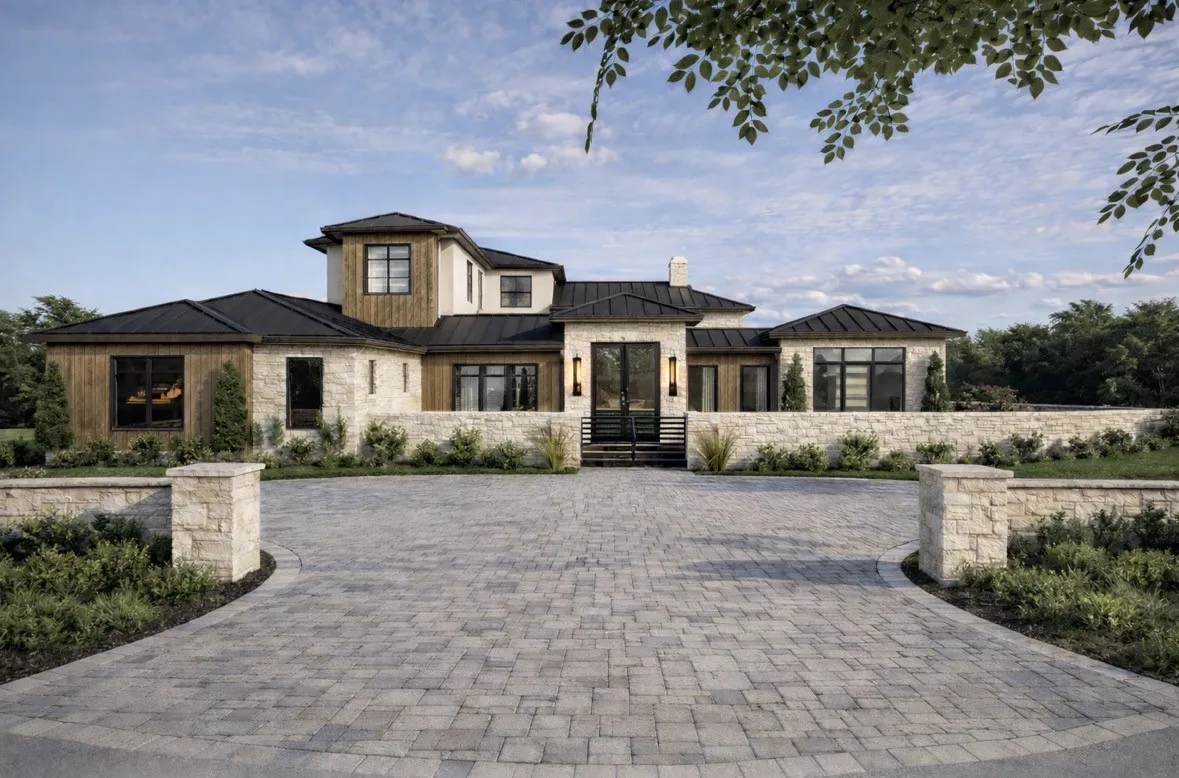 Conceptual rendering showcasing the architectural vision for this custom estate