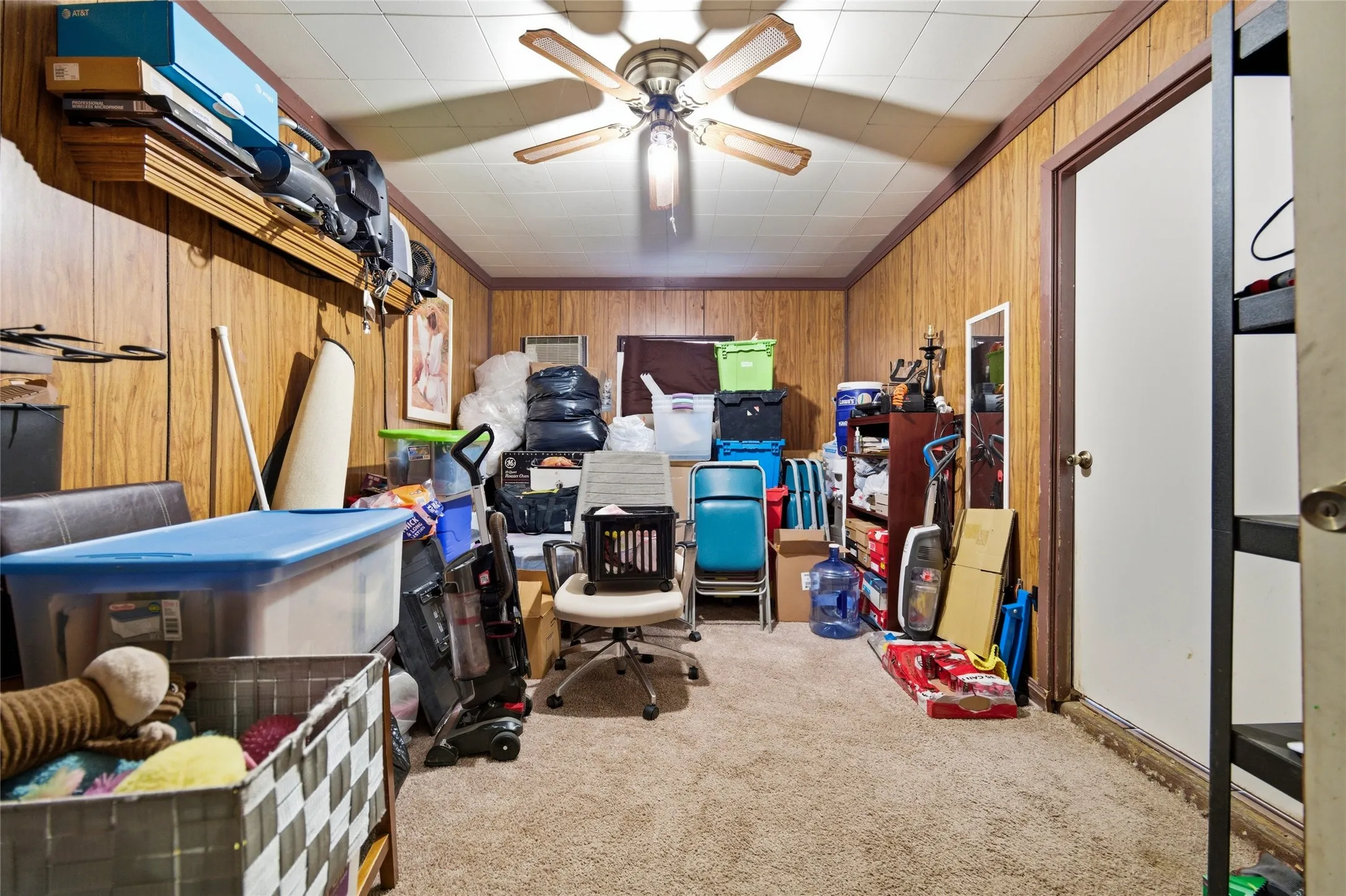 Used as storage-Can be a bedroom or playroom