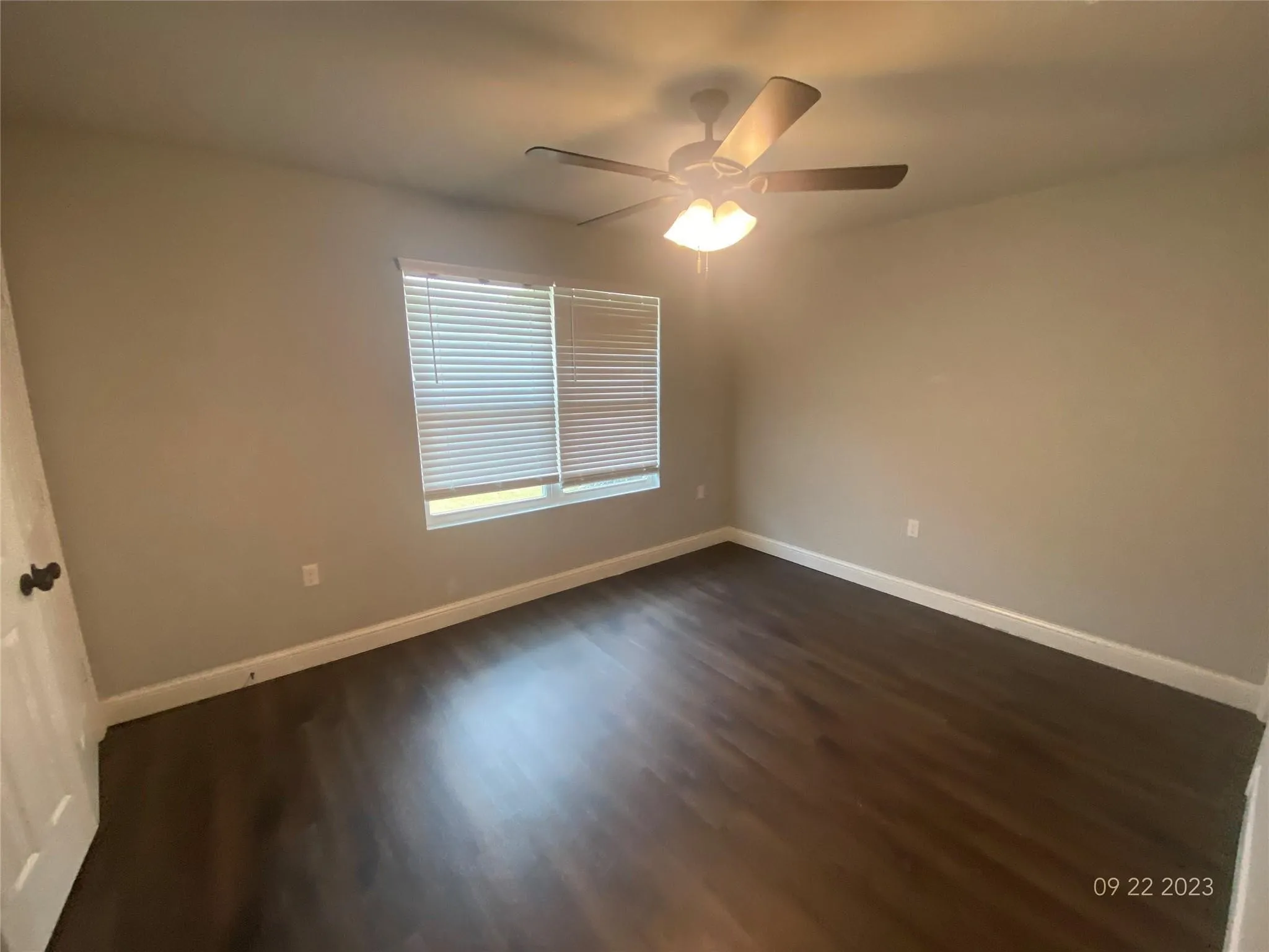 Upstairs bathroom with tub/shower combination, under sink cabinet and l