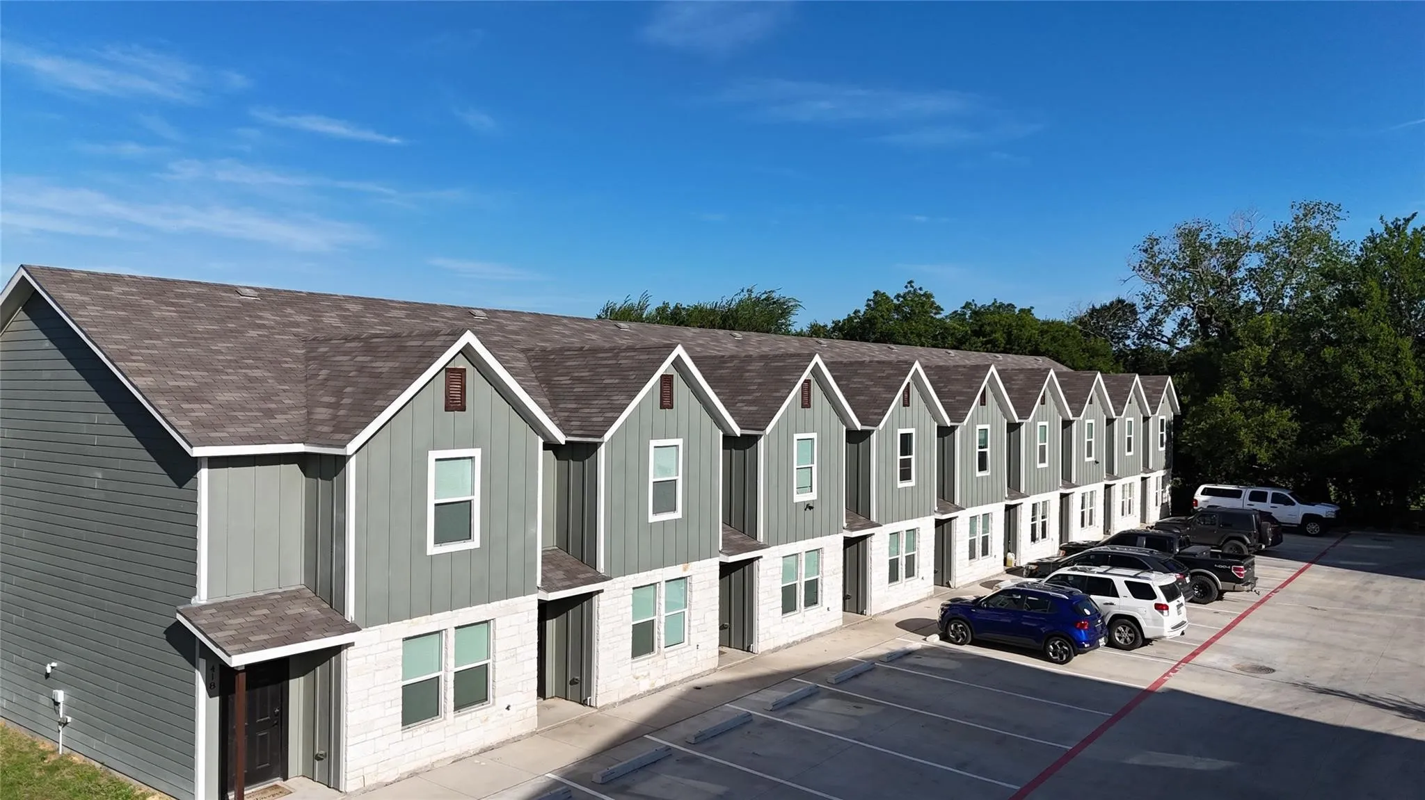 Each unit has a front porch area