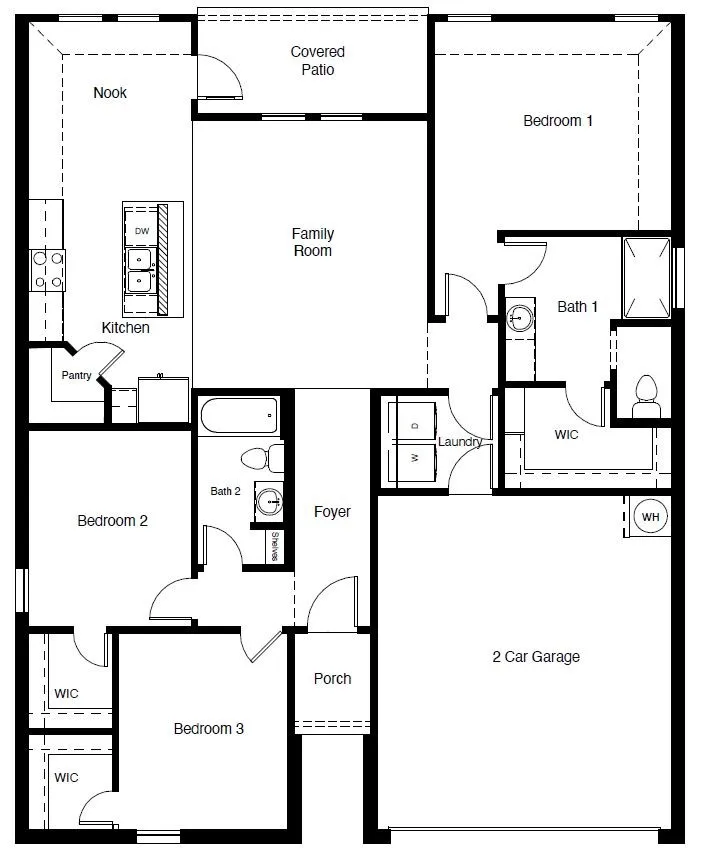 D.R. Horton's  Bellvue Floorplan - All Home and community information, including pricing, included features, terms, availability and amenities, are subject to change at any time without notice or obligation. All Drawings, pictures, photographs, video, square footages, floor plans, elevations, features, colors and sizes are approximate for illustration purposes only and will vary from the homes as built.
