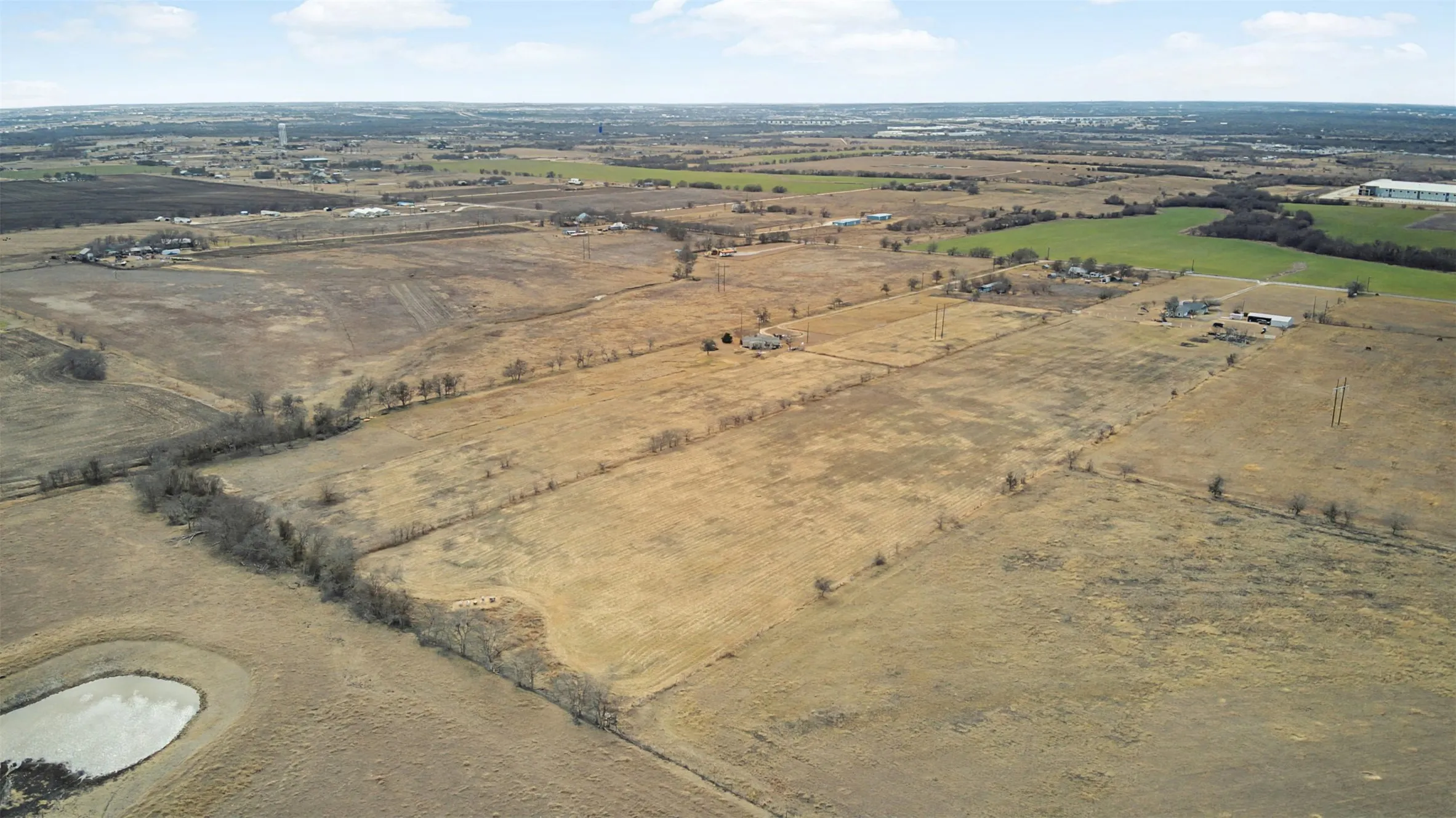 Aerial view from back right corner of entire property