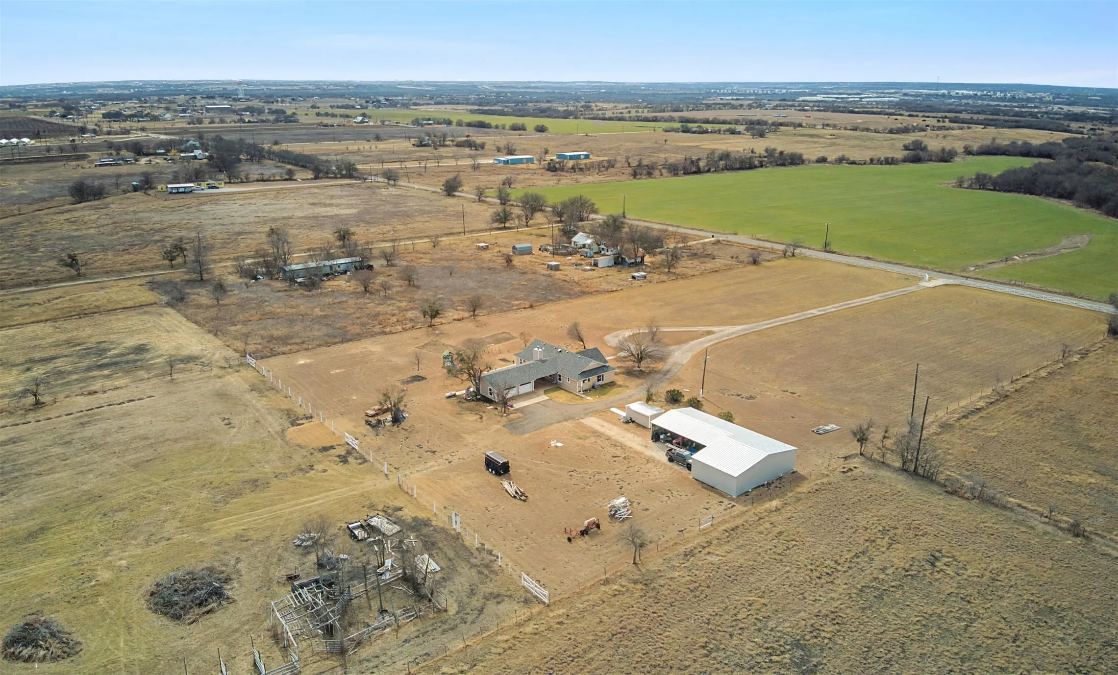 Aerial view of right side of half of property