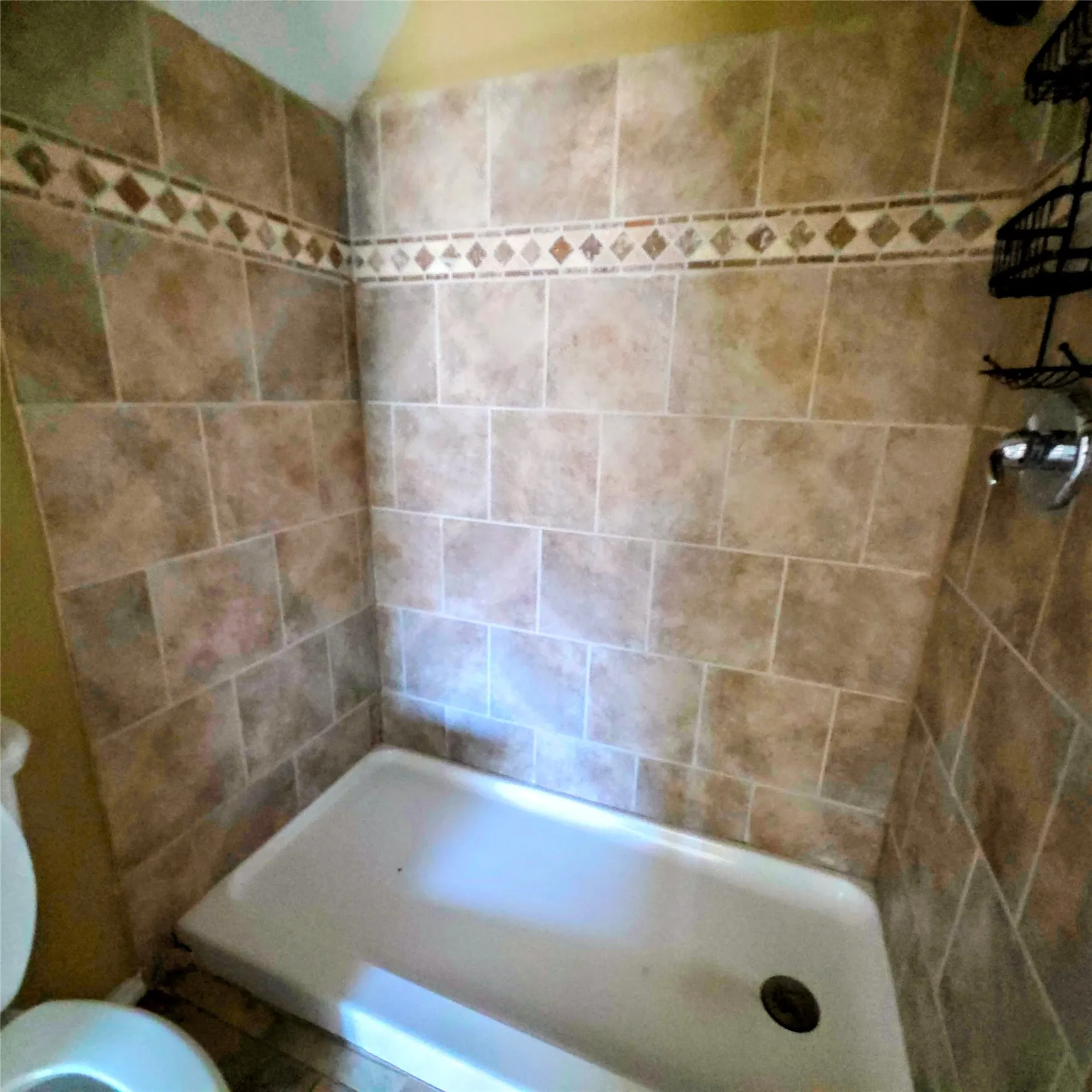 Full bathroom featuring a shower stall and toilet