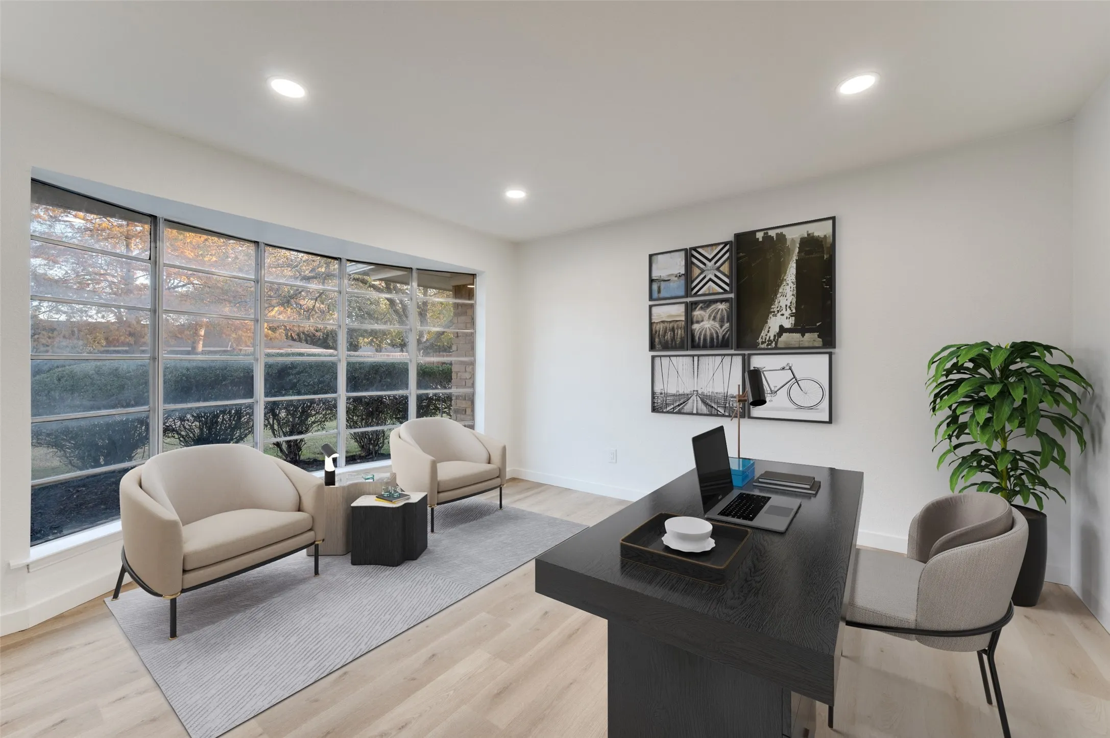 Imagine being bathed in natural light from the oversized bay window, while completing work tasks overlooking the neighborhood.