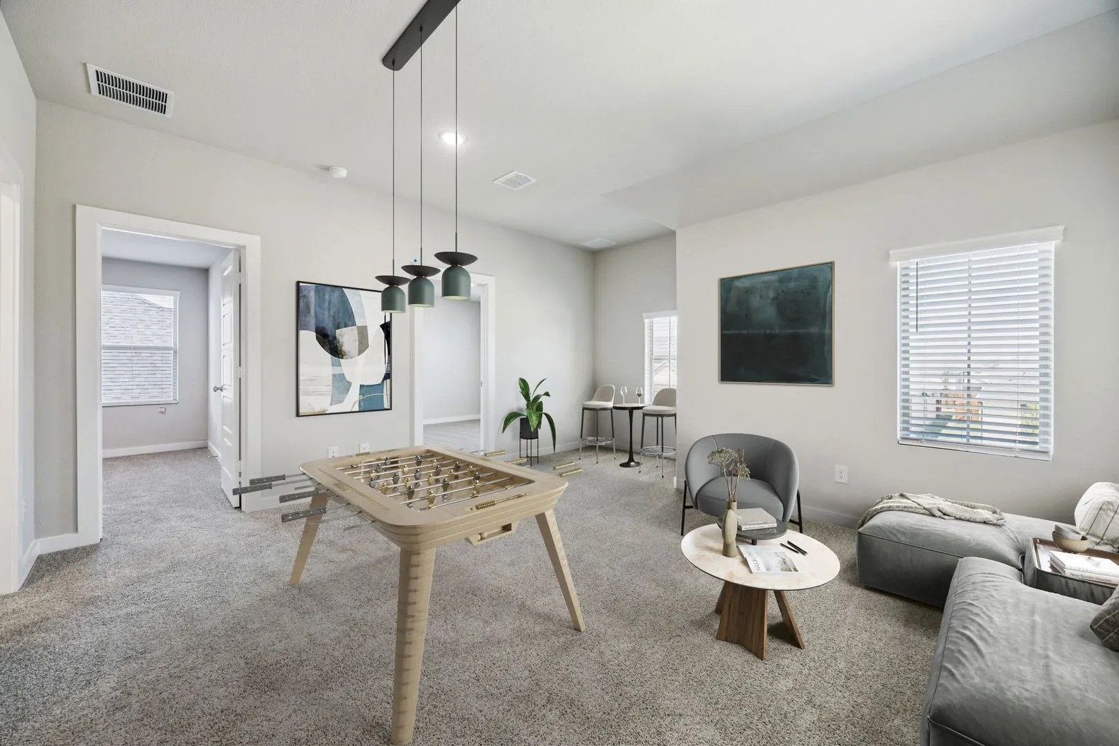 Game Room in the Holden home plan by Trophy Signature Homes – REPRESENTATIVE PHOTO