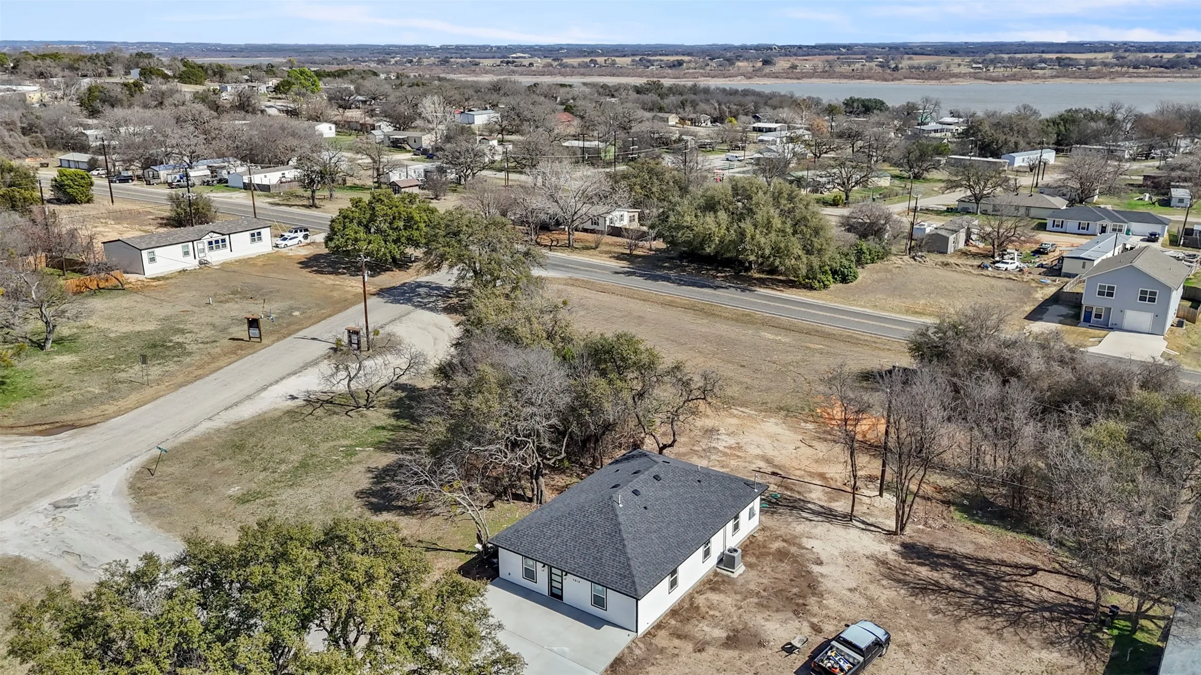 Aerial view of residential area