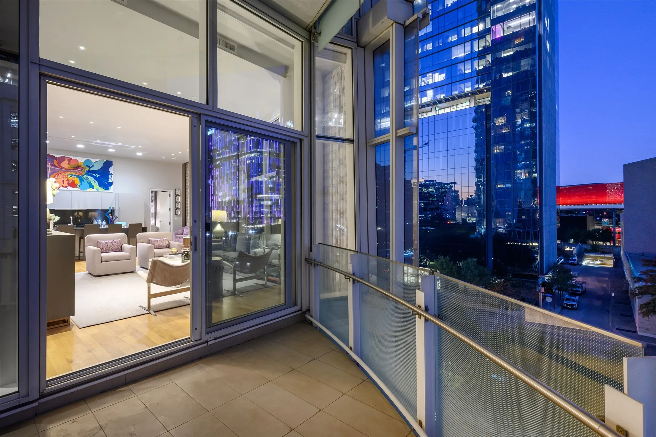 Night view from Balcony in Livingroom.