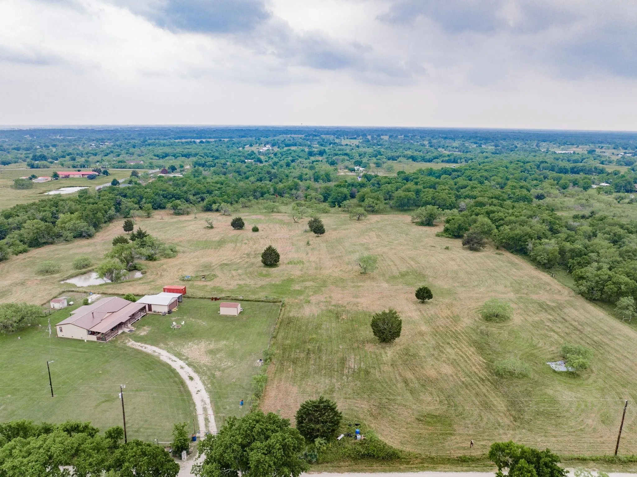 Aerial view of sparsely populated area