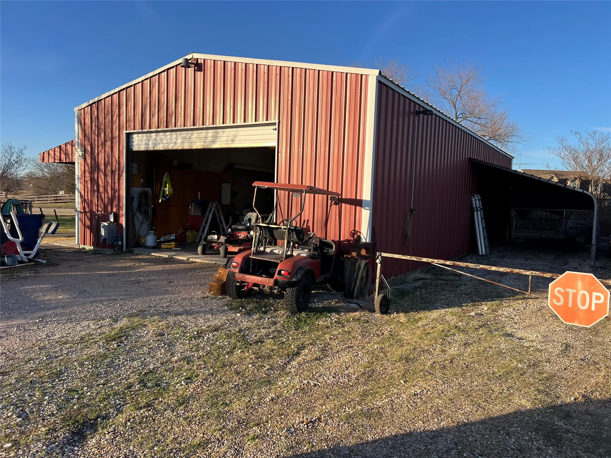 View of pole building