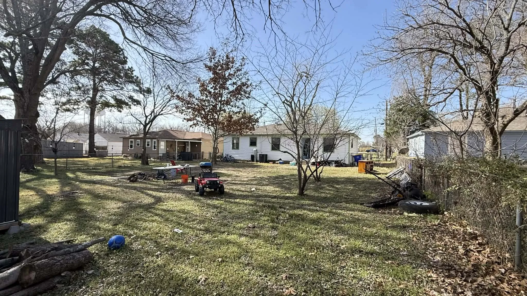 View of fenced yard