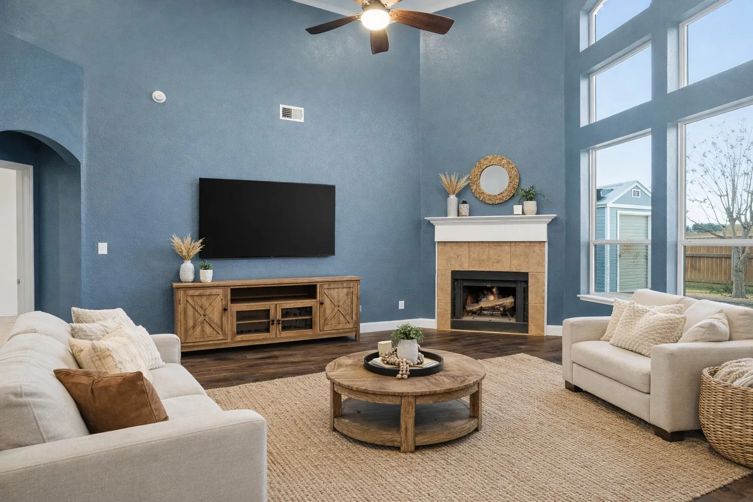 Staged for furniture placement ideas.