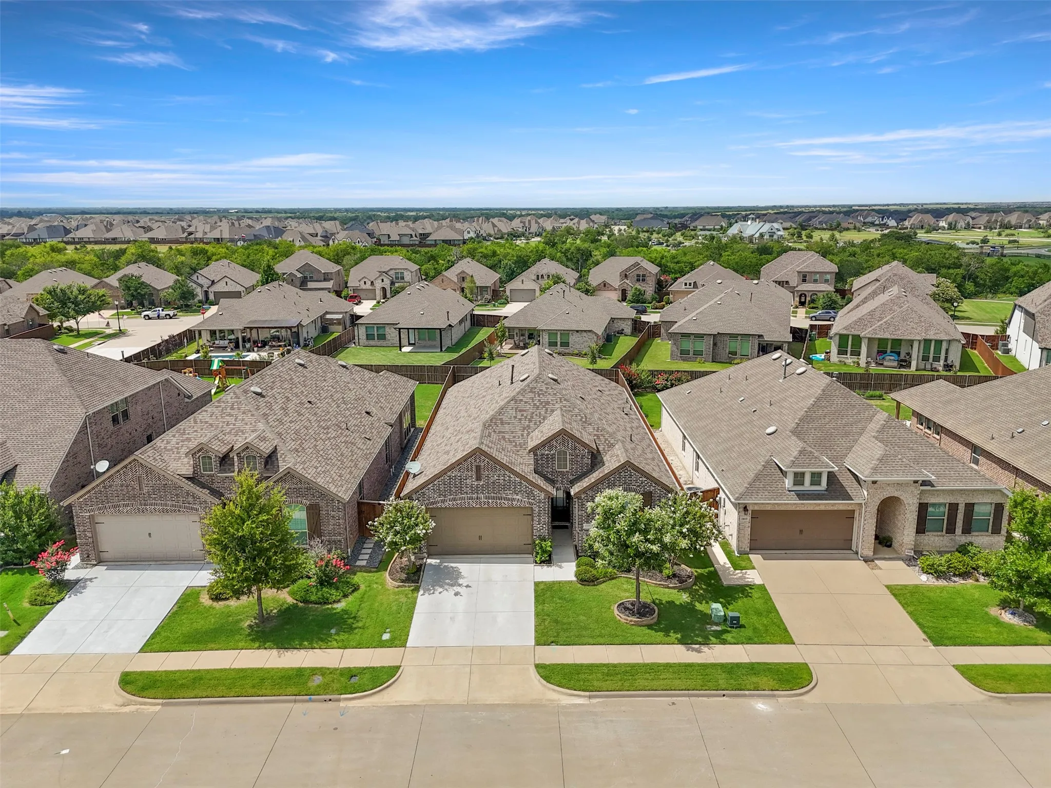 Aerial view of residential area