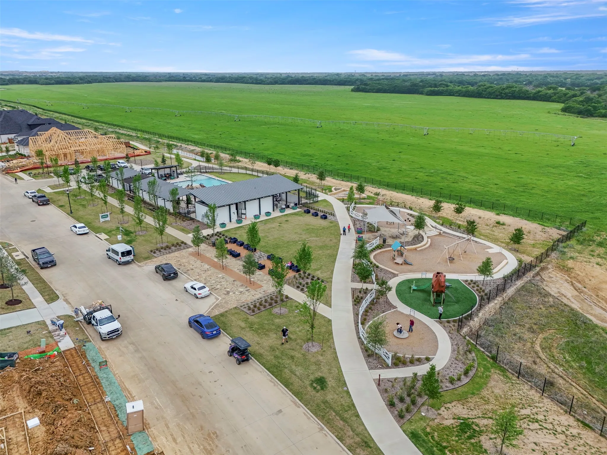 Kids play area with custom made 'play horse', fire pit and sitting areas along with 2nd community pool
