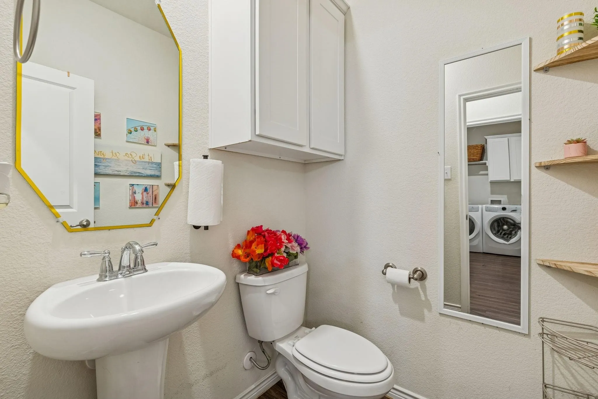 Secondary bathroom is upstairs.