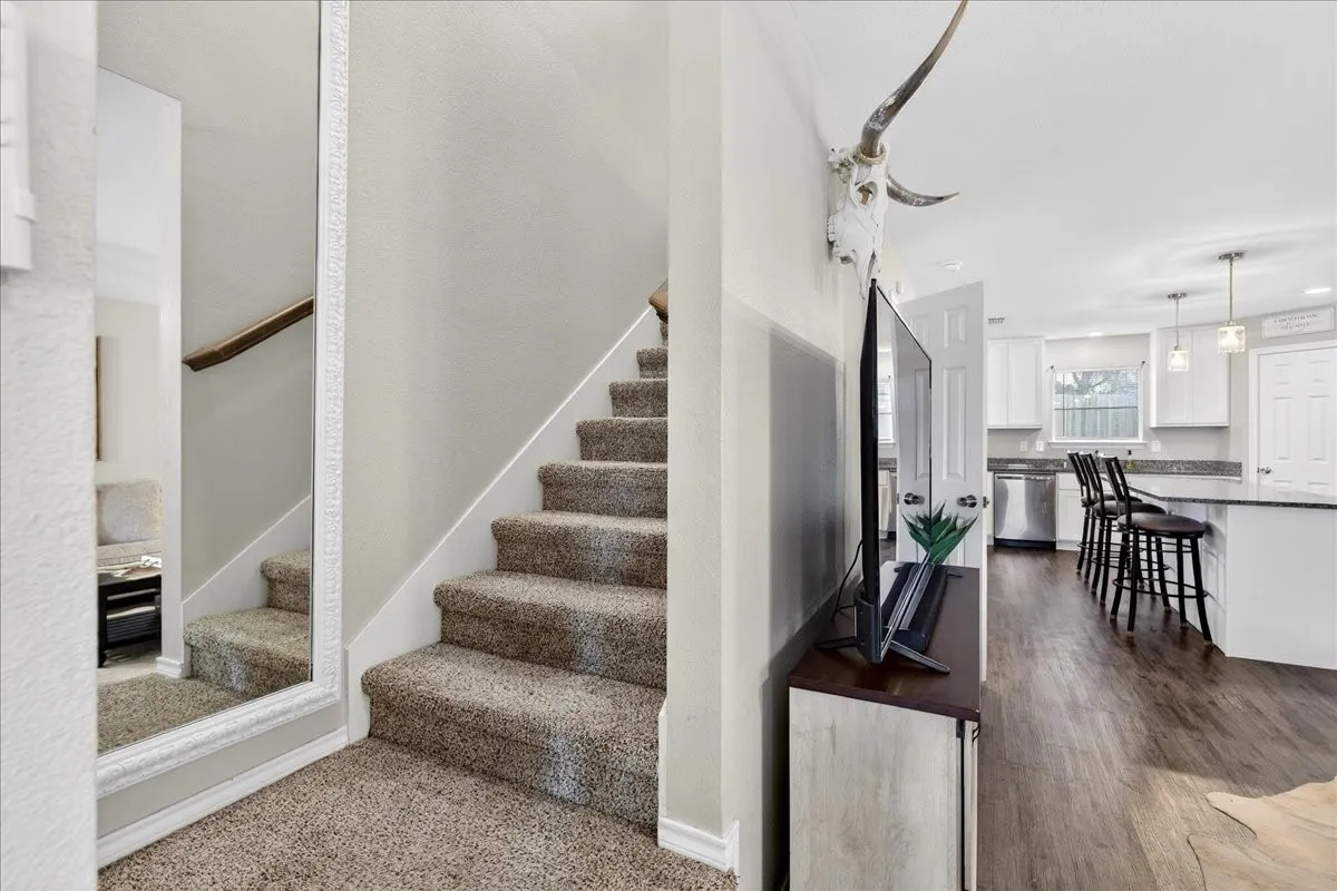 Stairs leading up to the second floor