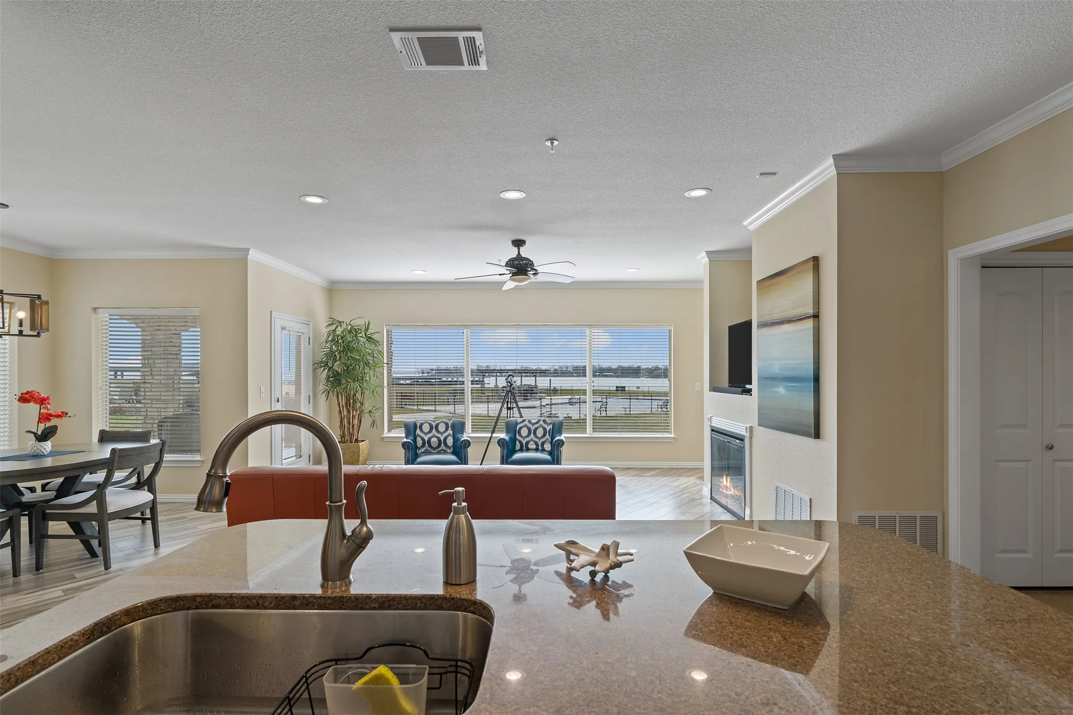View of the water from the kitchen